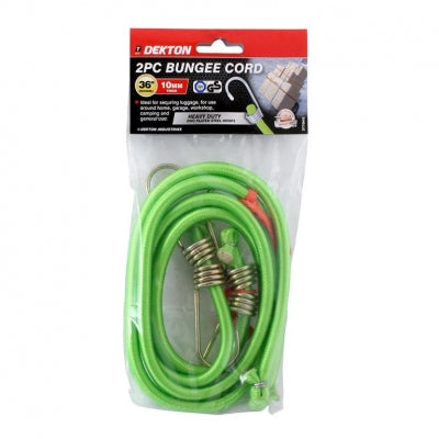 Dekton 2PC 40" 10mm Thick Bungee Cord With Zinc Plated Steel Hooks