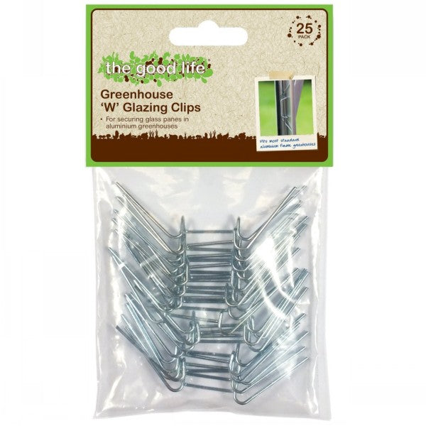 The Good Life Greenhouse 'W' Glazing Clips - 25pcs