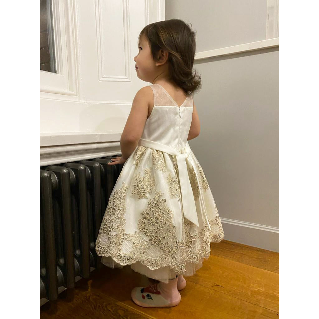 American Princess Ivory Dress - Embroidered Flowers