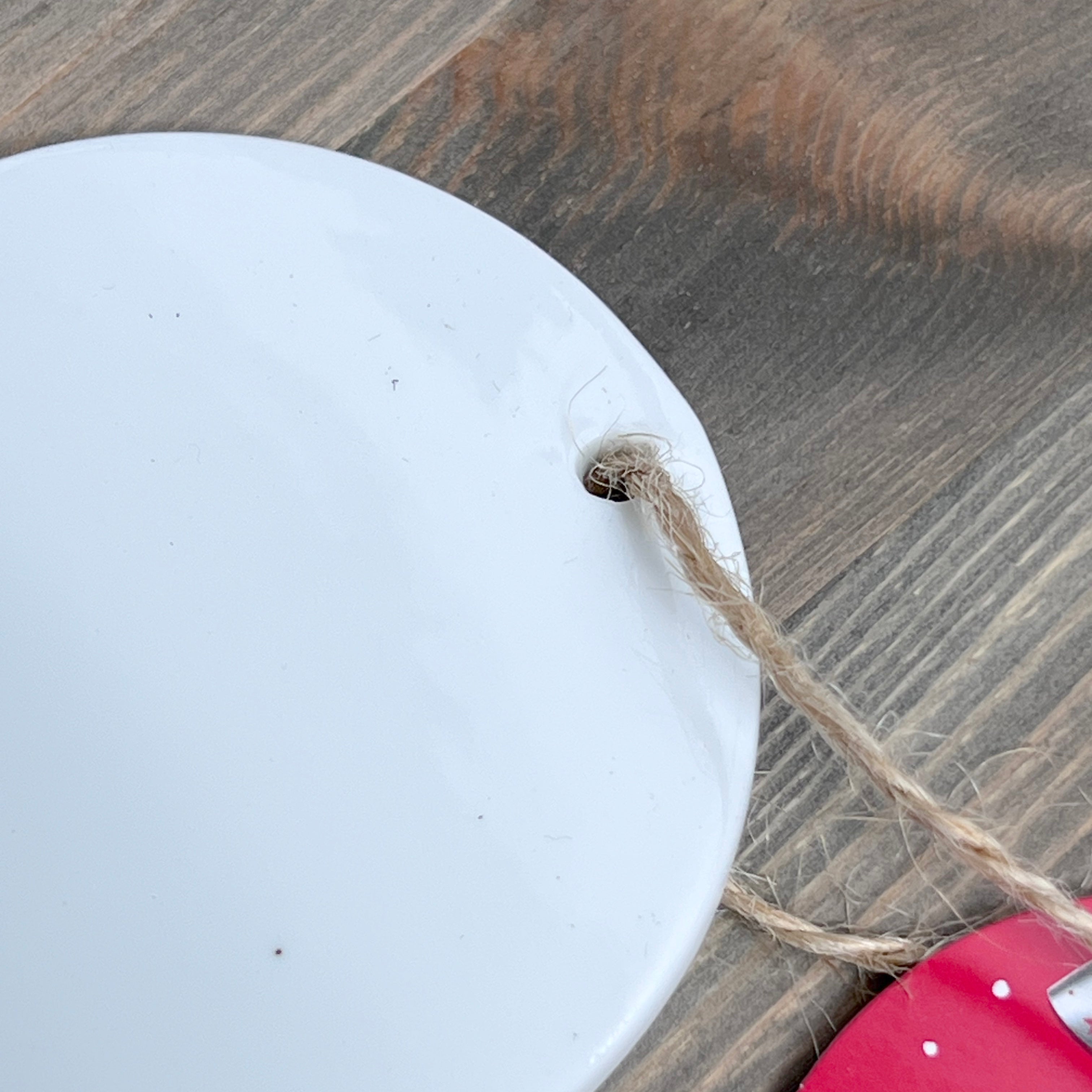 Plain White Glazed Ceramic Disc