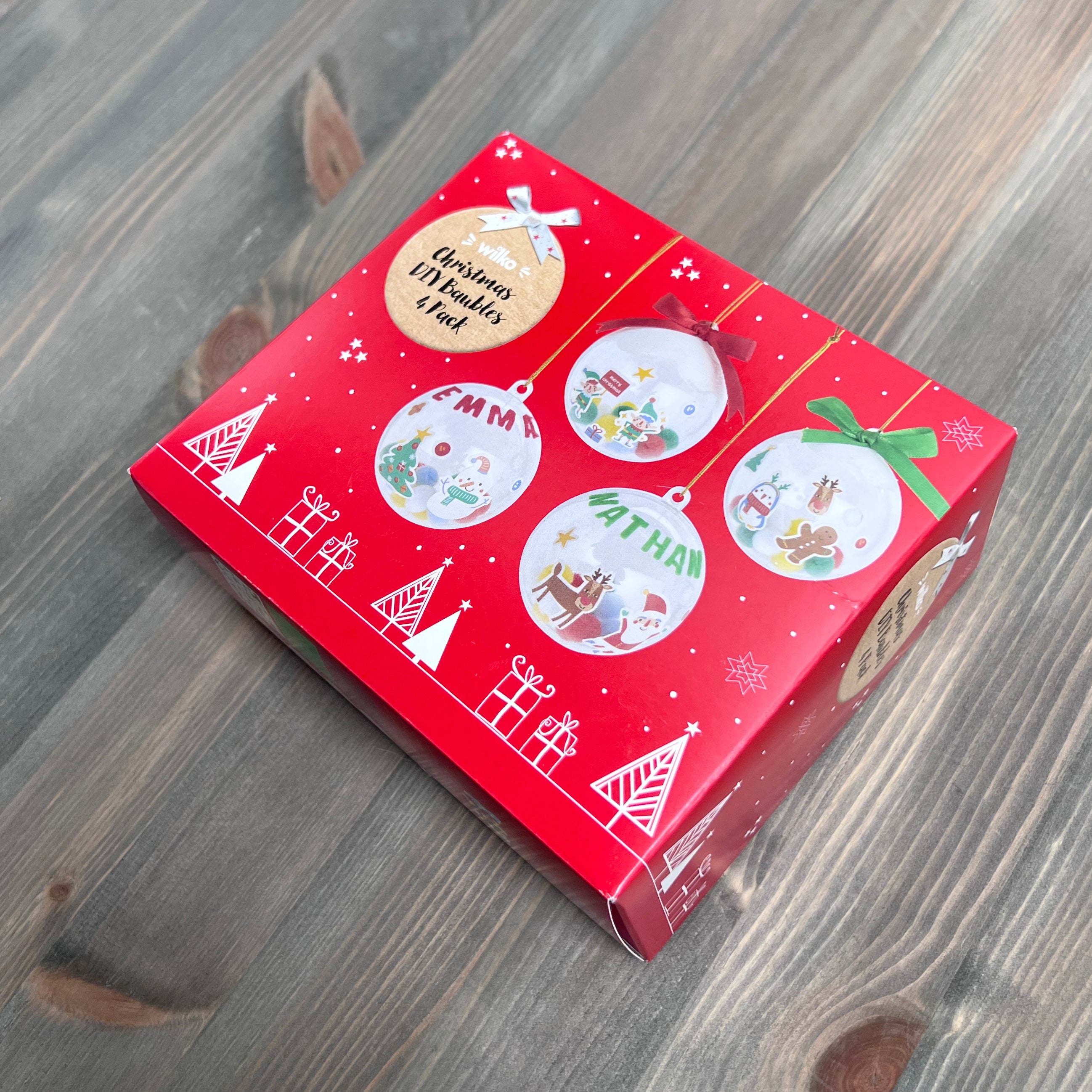 DIY Christmas Baubles   4 pack