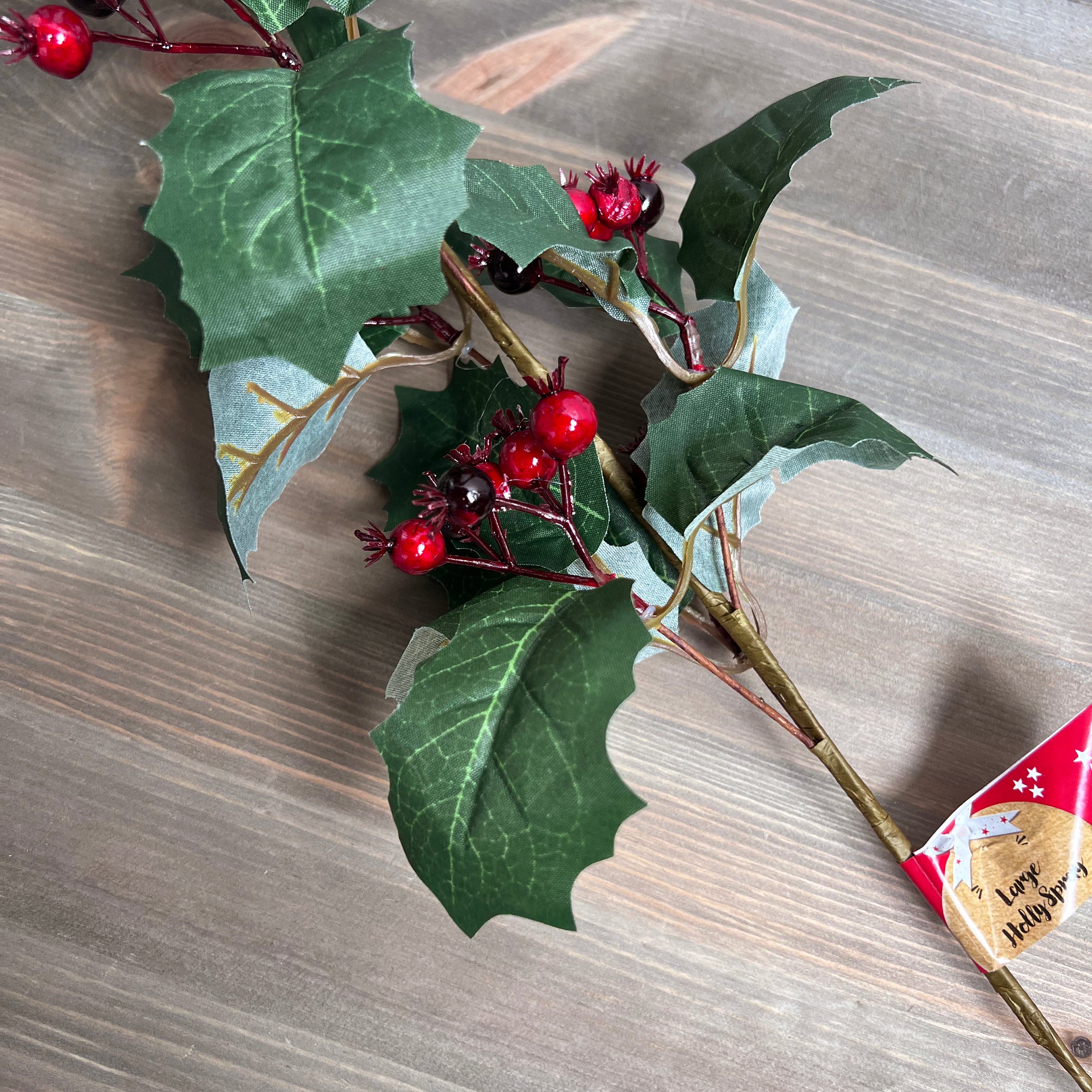 Large Holly Spray - 50cm