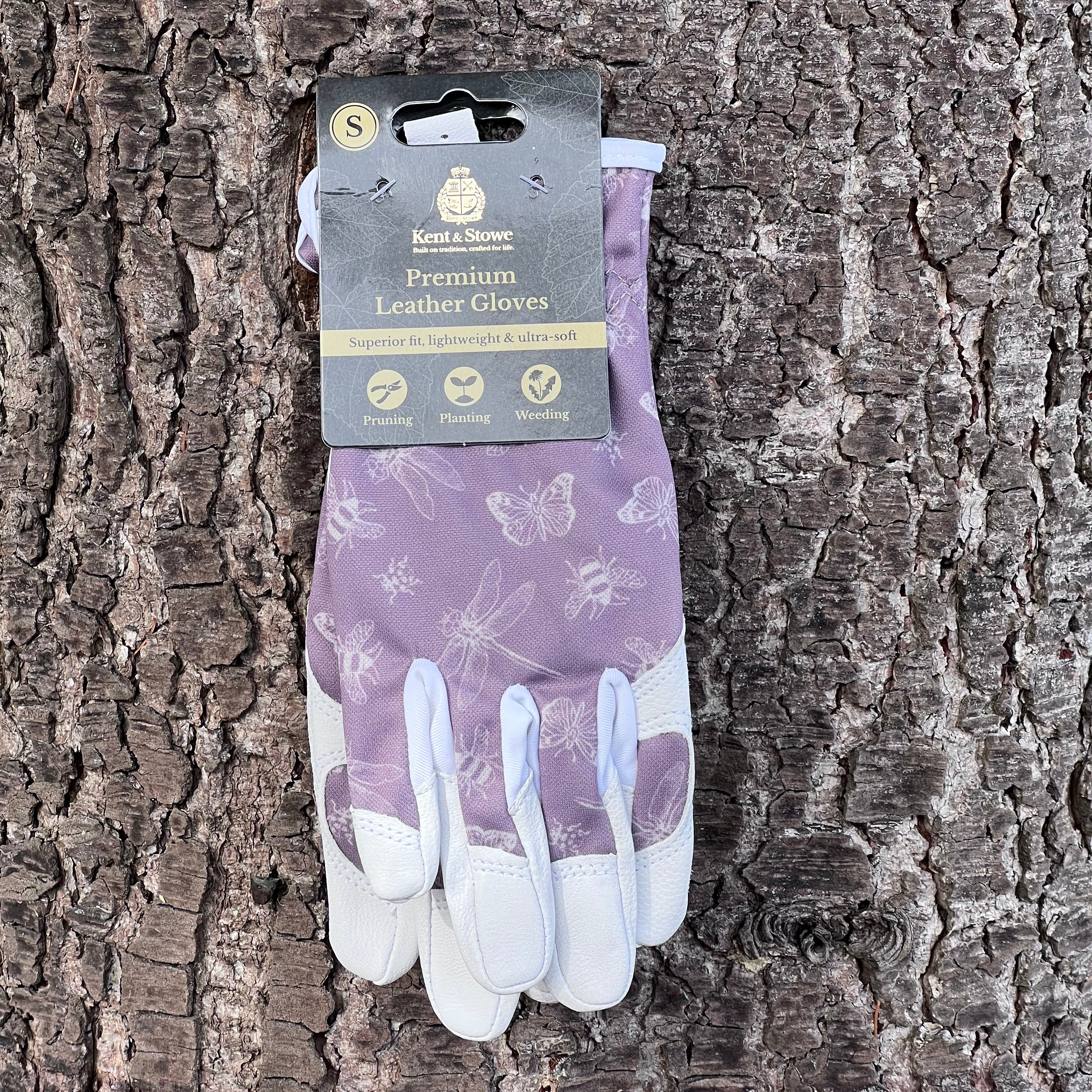 Kent & Stowe Premium Glove with Mauve Bees & Butterfly Design - Size Small Only