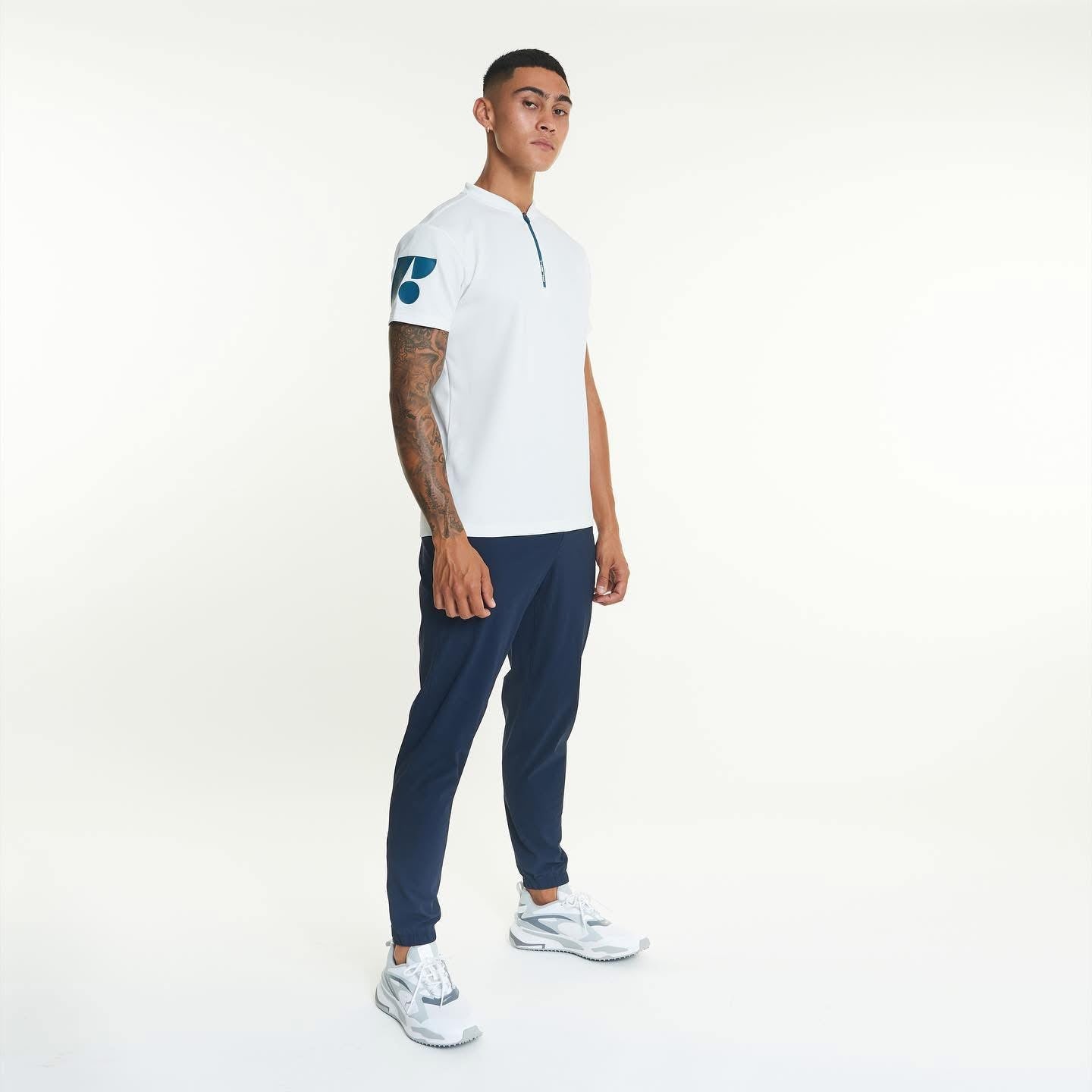Men's Short Sleeve Low-Collar Zip Up Sport Shirt FP1