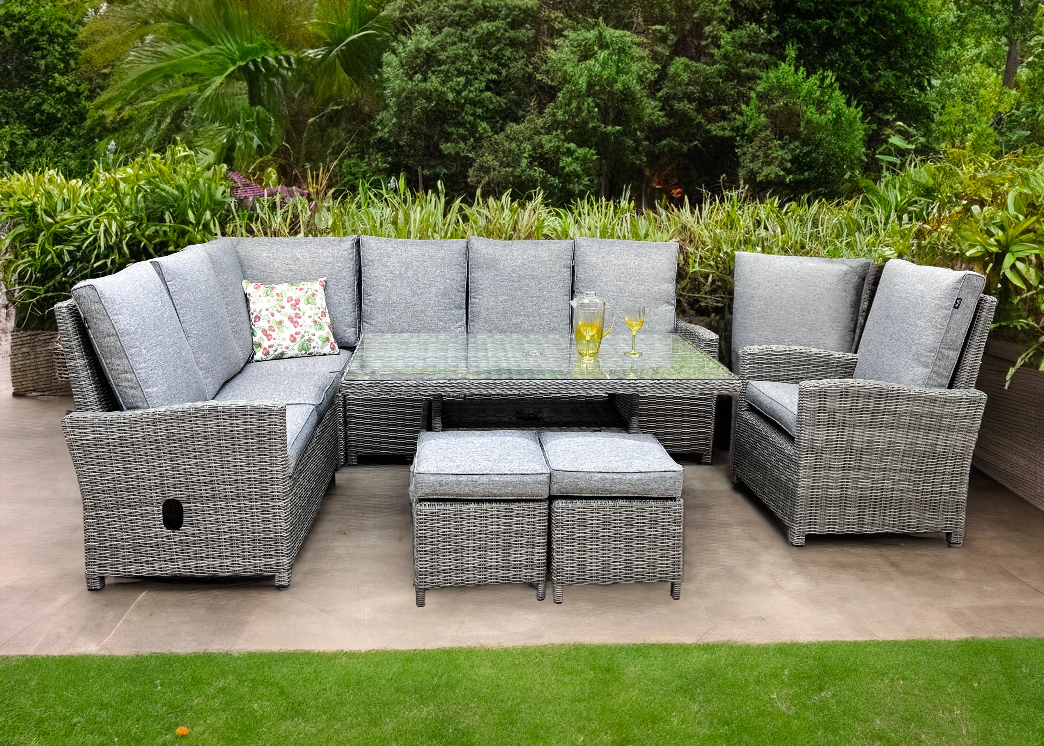 Turnberry Boston Reclining L Corner Set with Height Adjustable Table