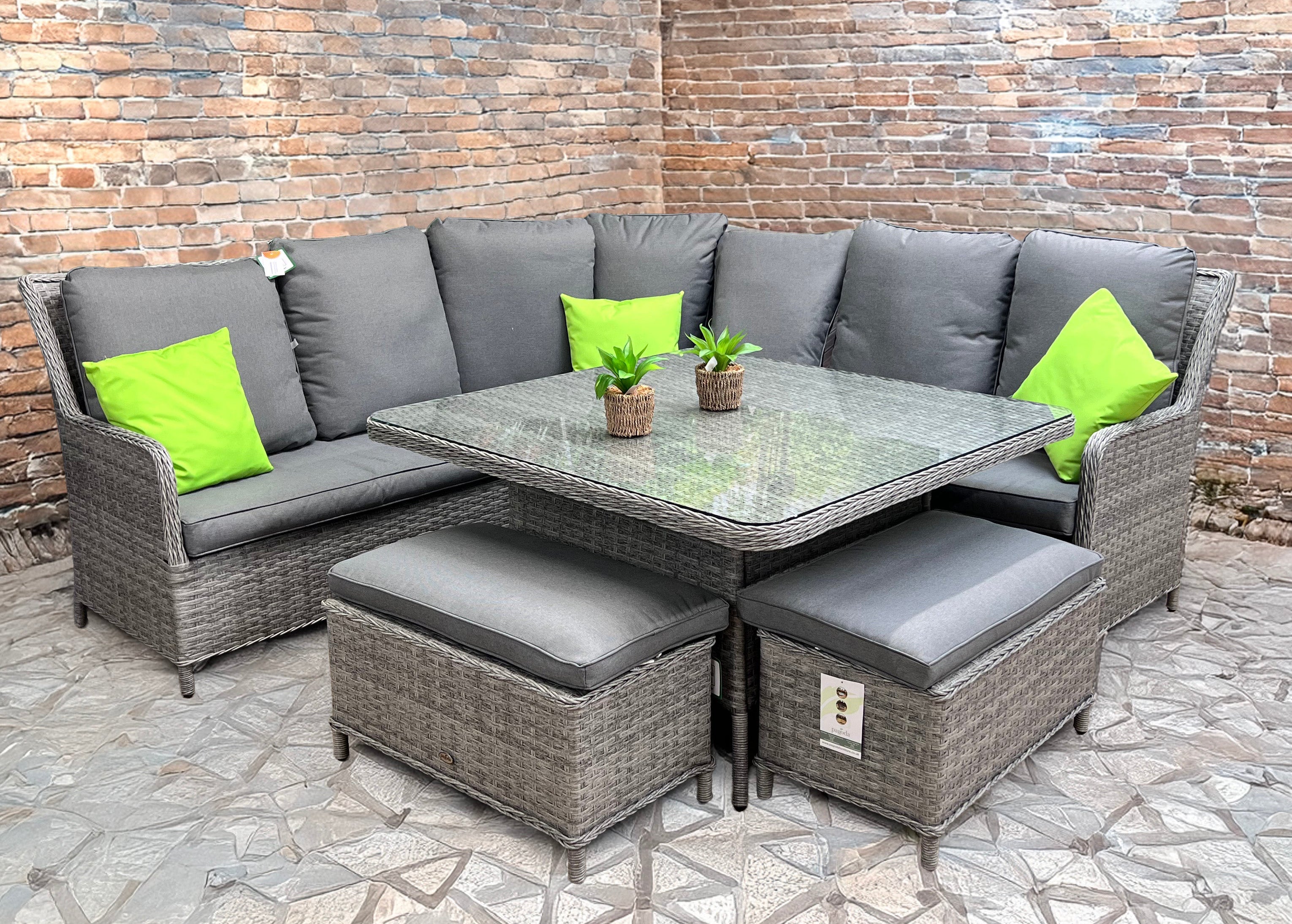 Cassano Curve Corner Lounge Dining Set