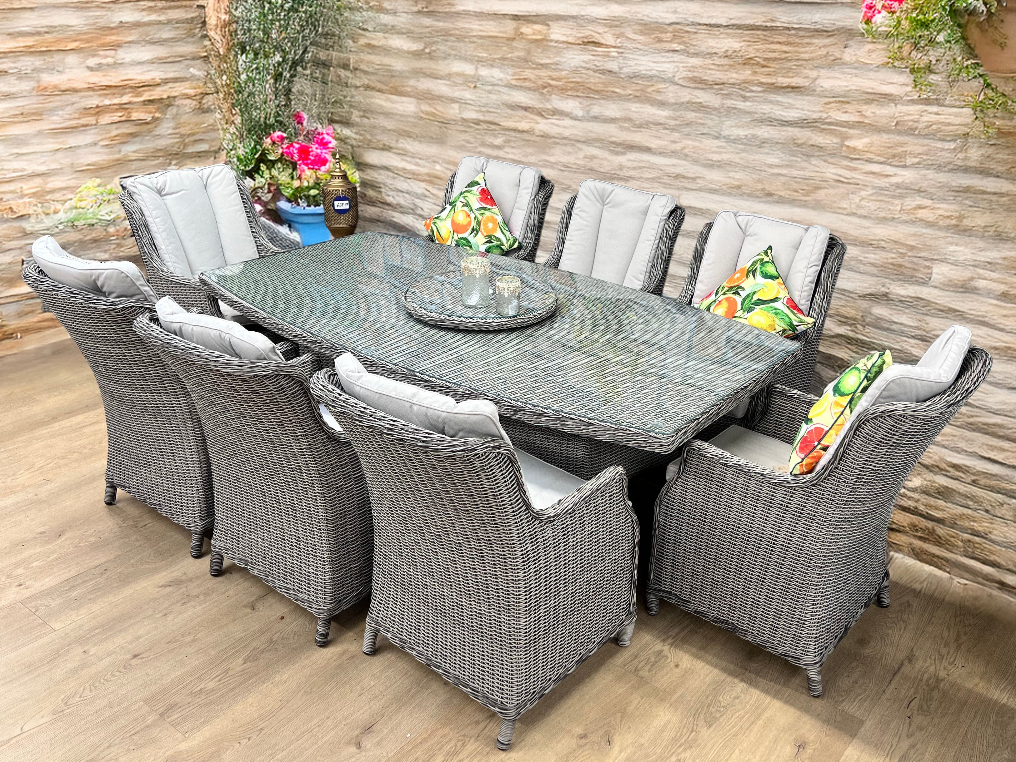 Olivia Cotswold Dining Set with 8 Wingback Chairs