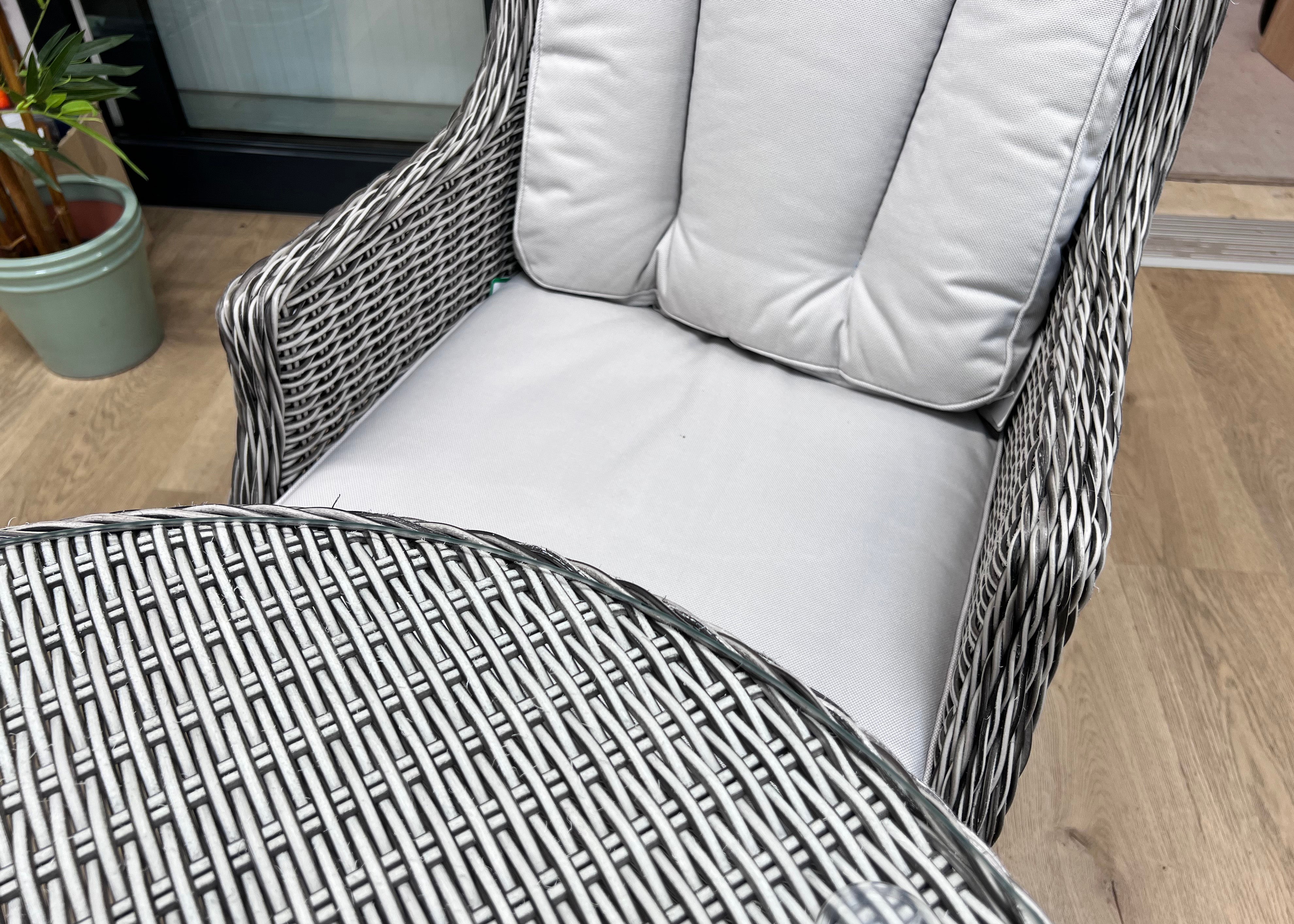 Olivia Liquorice Bistro Set with 2 Wingback Chairs