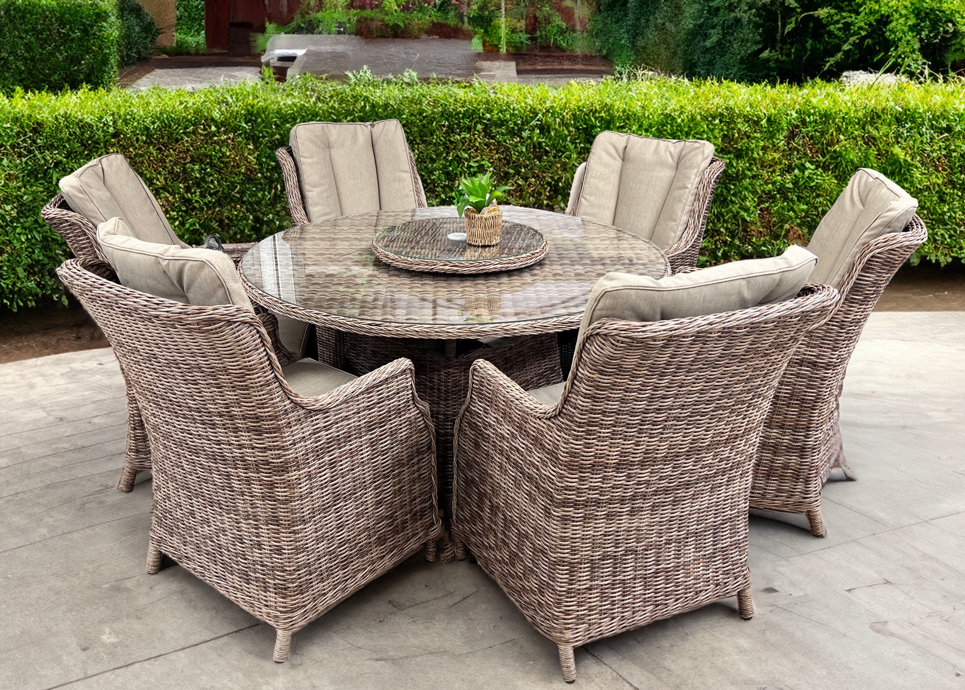 Olivia Cotswold Dining Set with 6 Wingback Chairs