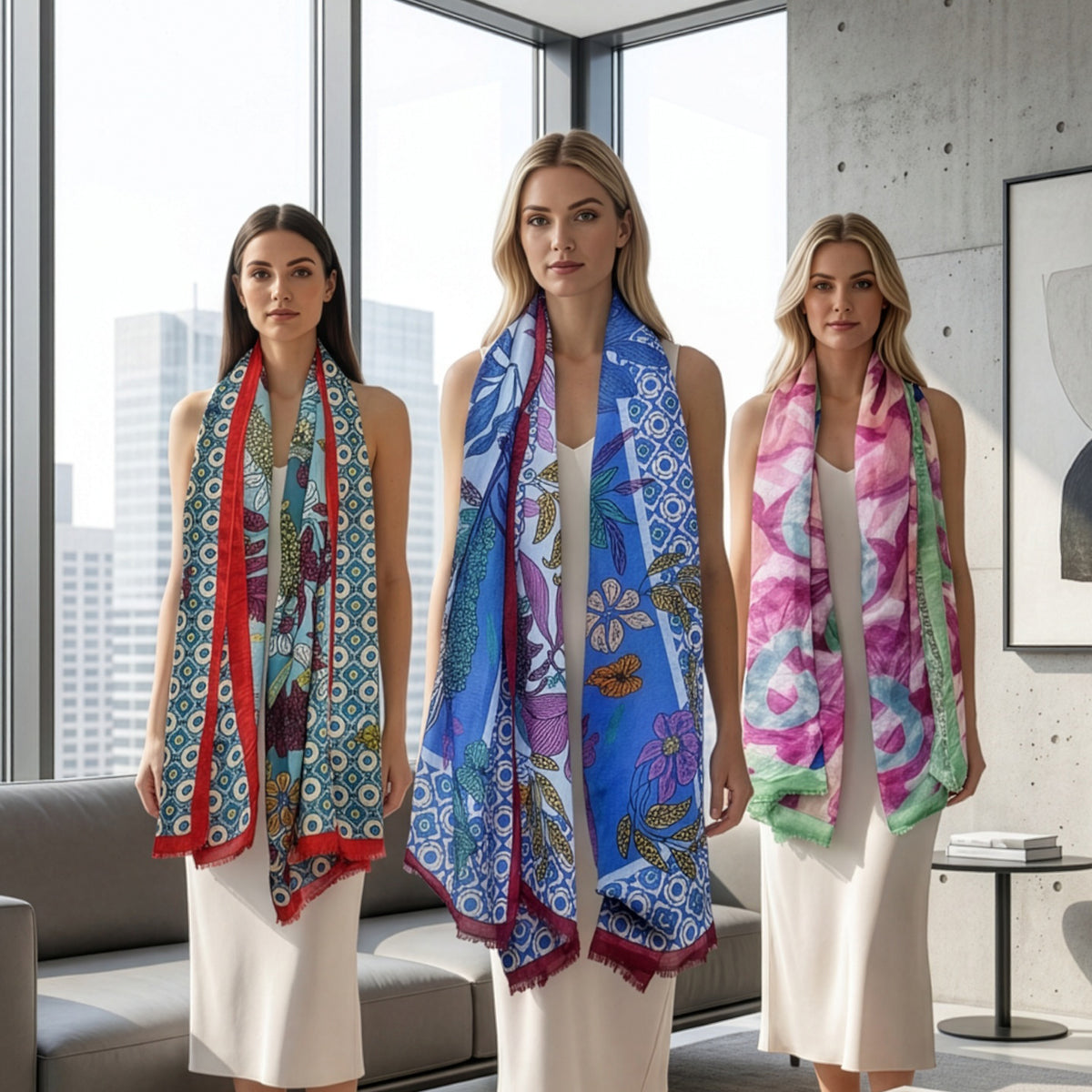 Weavermill Boxed Vintage Scarf " Botanical " - Various Colours