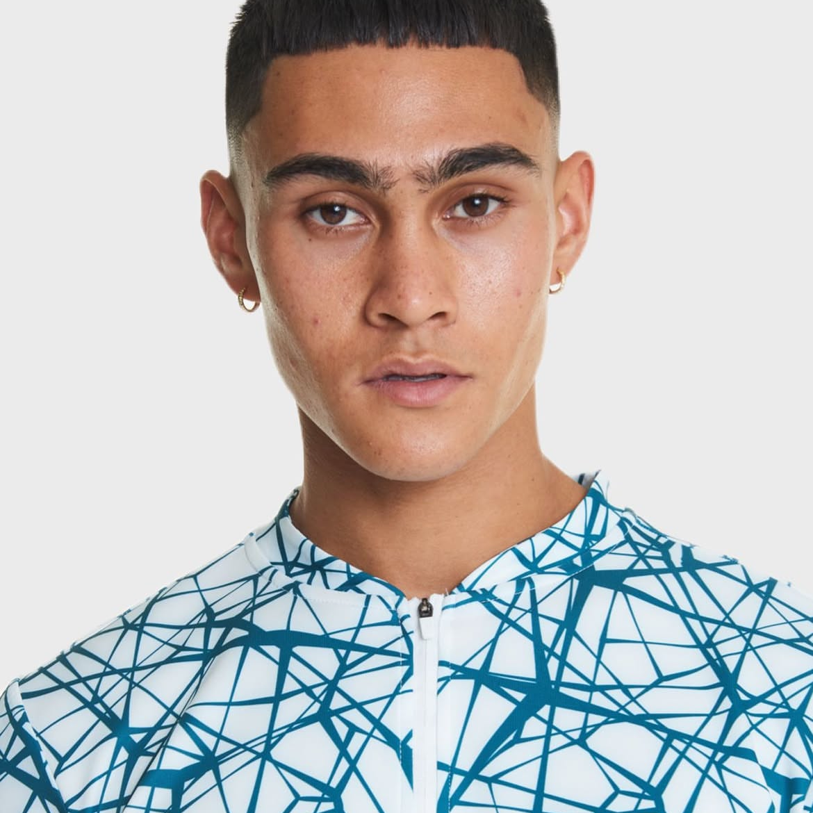 Men's Short Sleeve Low-Collar Zip Up Sport Shirt 'Tempo'