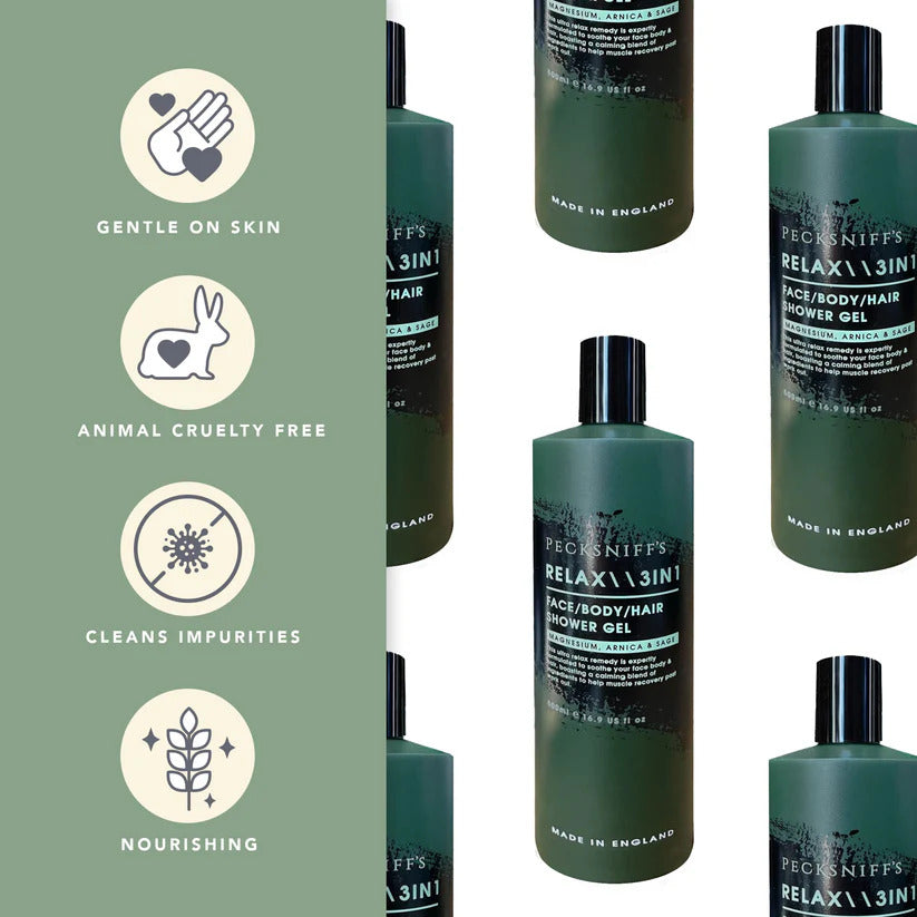 Pecksniff's 3-in-1 Face, Body, Hair Shower Gel - Various Scents Available - 500ml