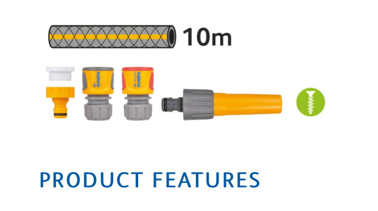 Hozelock Wall Mounted Auto Reel with 10m Hose and fittings