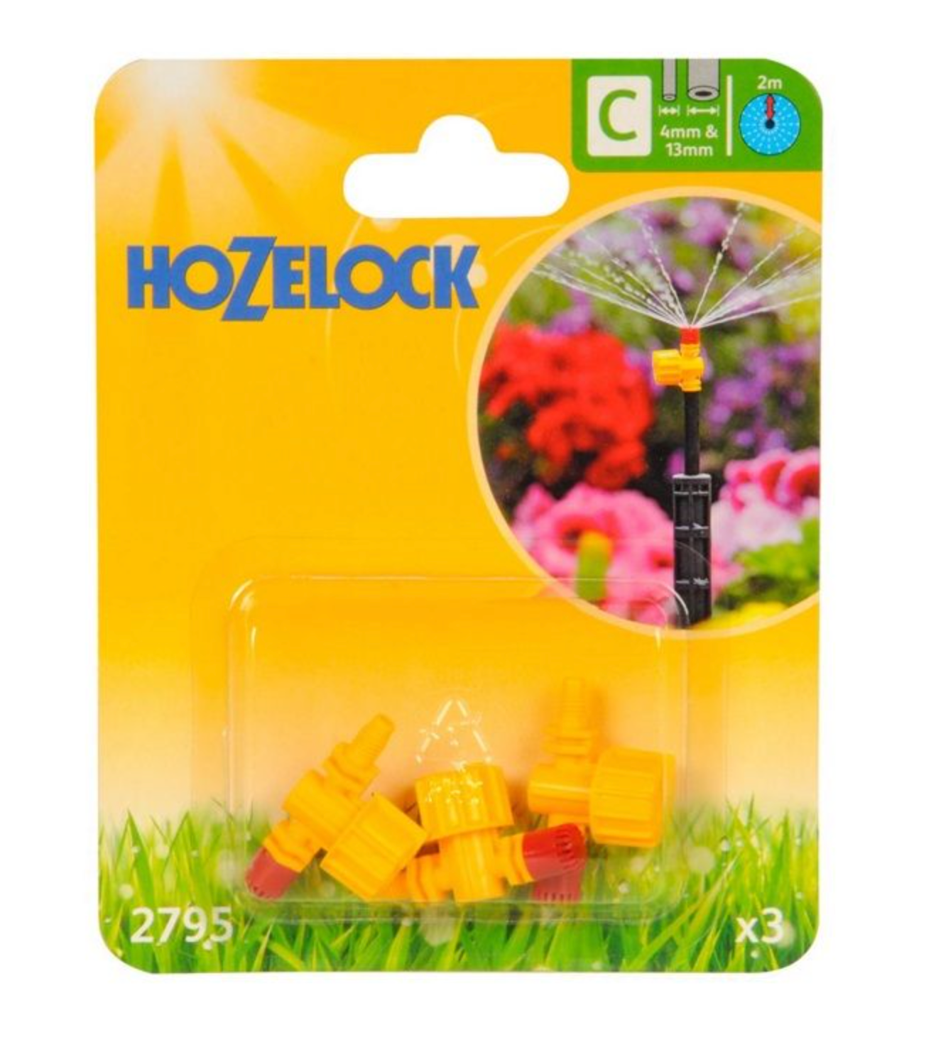 Hozelock 2795 Adjustable Microjet 360° 4mm & 13mm - Pack of 3