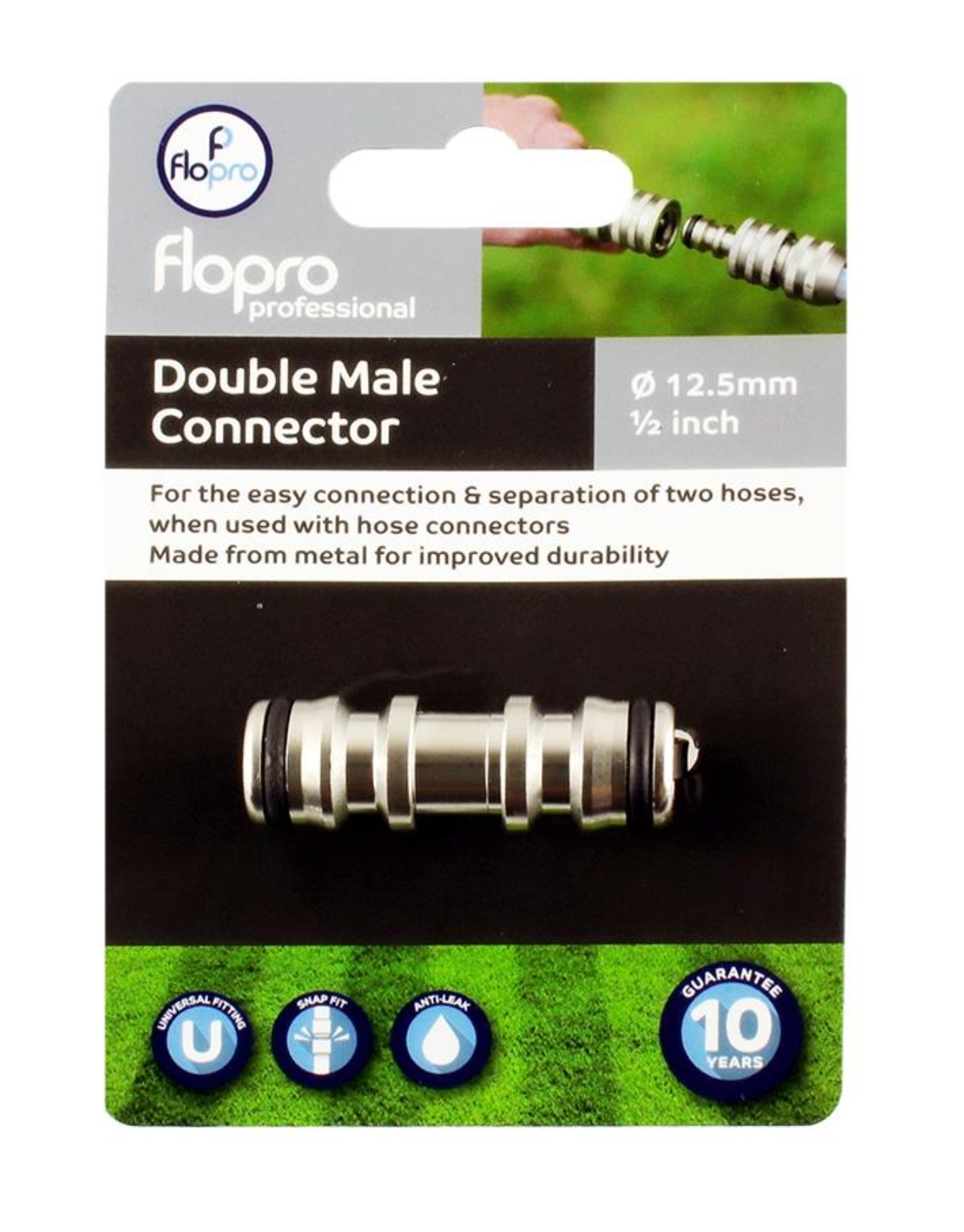 Flopro Professional Metal Double Male Hose Connector
