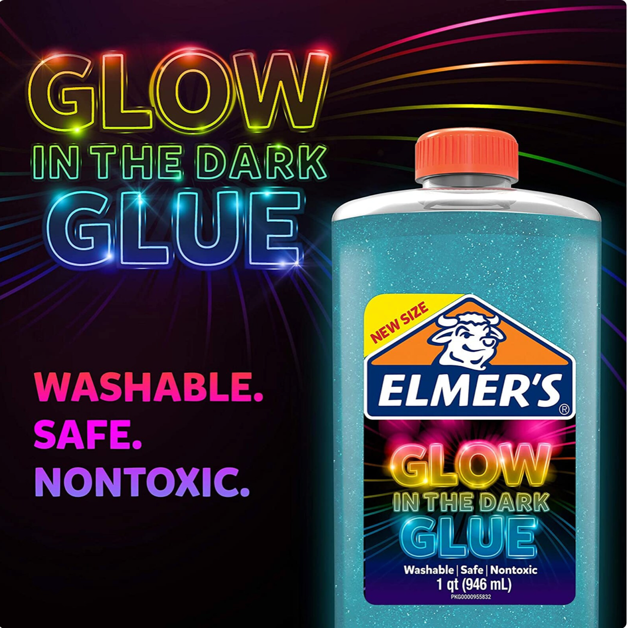 Elmer's Washable Glow in the Dark Glue Blue - LARGE 946ml
