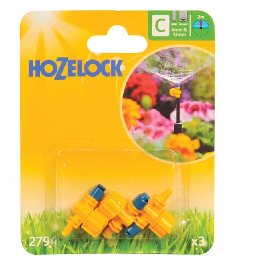 Hozelock 2794 Adjustable Microjet 180° 4mm & 13mm - Pack of 3