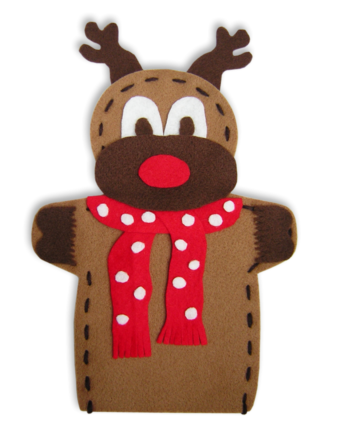 Reindeer / Gingerbread Man Puppet Pack Felt Craft Kit - Makes 30