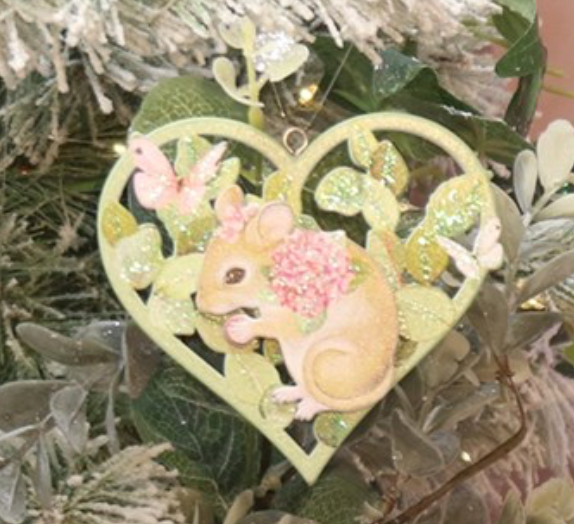 Gisela Graham Pink Hydrangea Wood Themed Christmas Decorations
