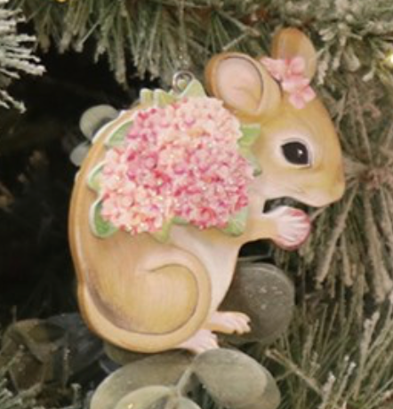 Gisela Graham Pink Hydrangea Wood Themed Christmas Decorations