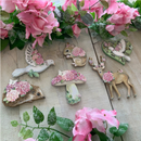 Gisela Graham Pink Hydrangea Wood Themed Christmas Decorations