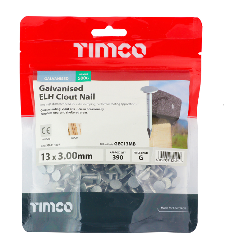 Timco Extra Large Head Galvanised Clout Nail - various sizes available