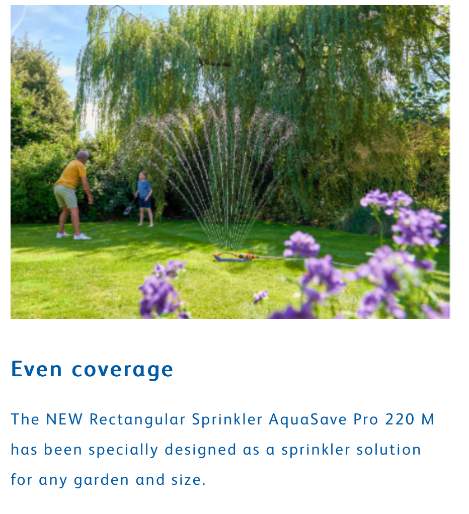 Hozelock Aquasave Pro 220m2  Rectangular Sprinkler