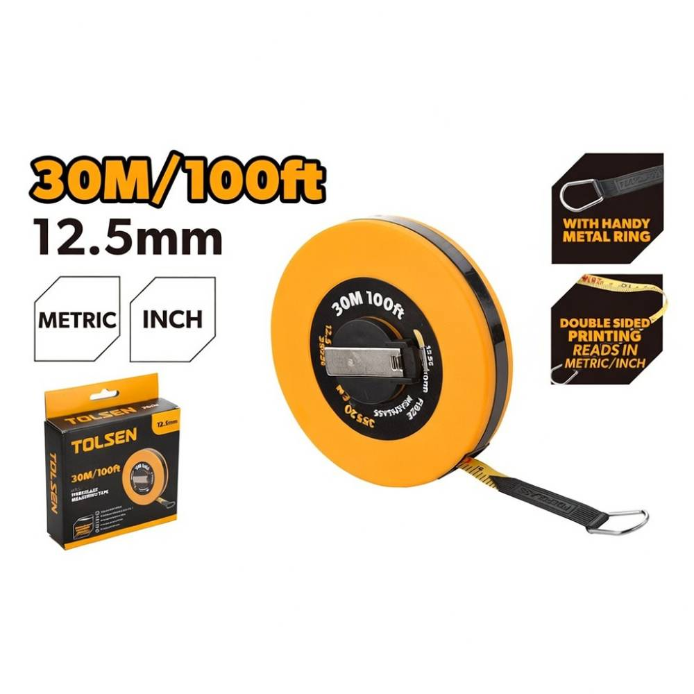 Tolsen Fiberglass Measuring Tape 30m / 100ft