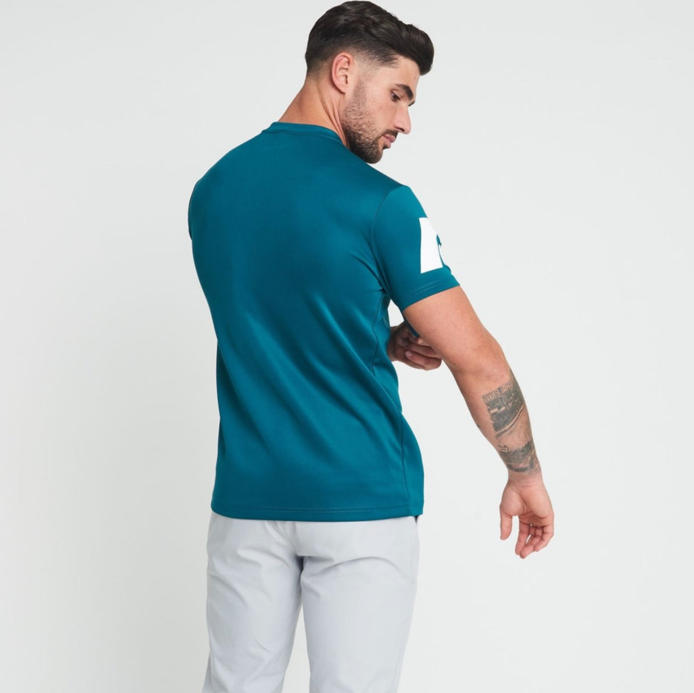 Men's Short Sleeve Low-Collar Zip Up Sport Shirt FP1