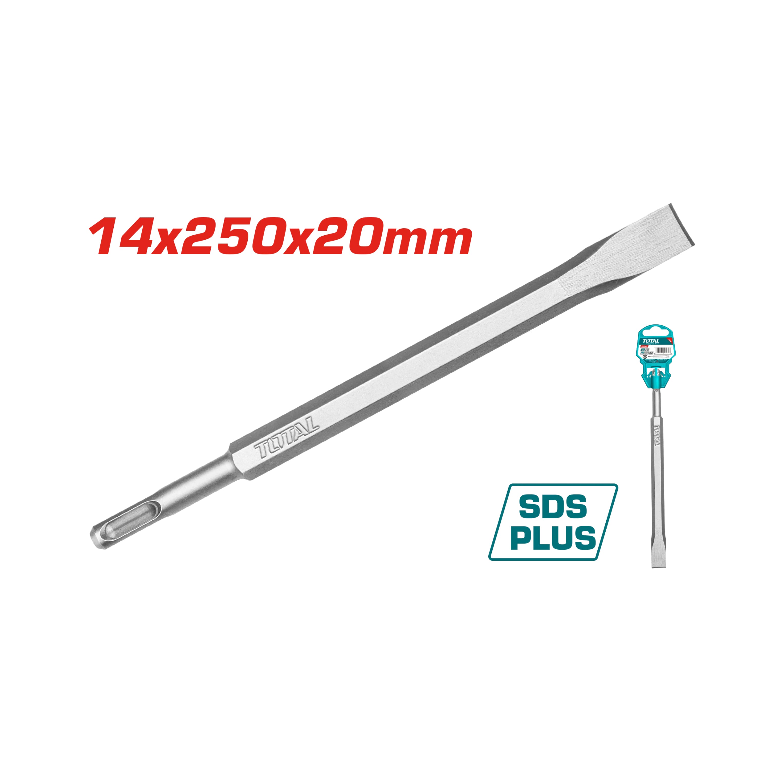 Total SDS Plus Chisel - 14 x 250 x 20mm - TAC15121411