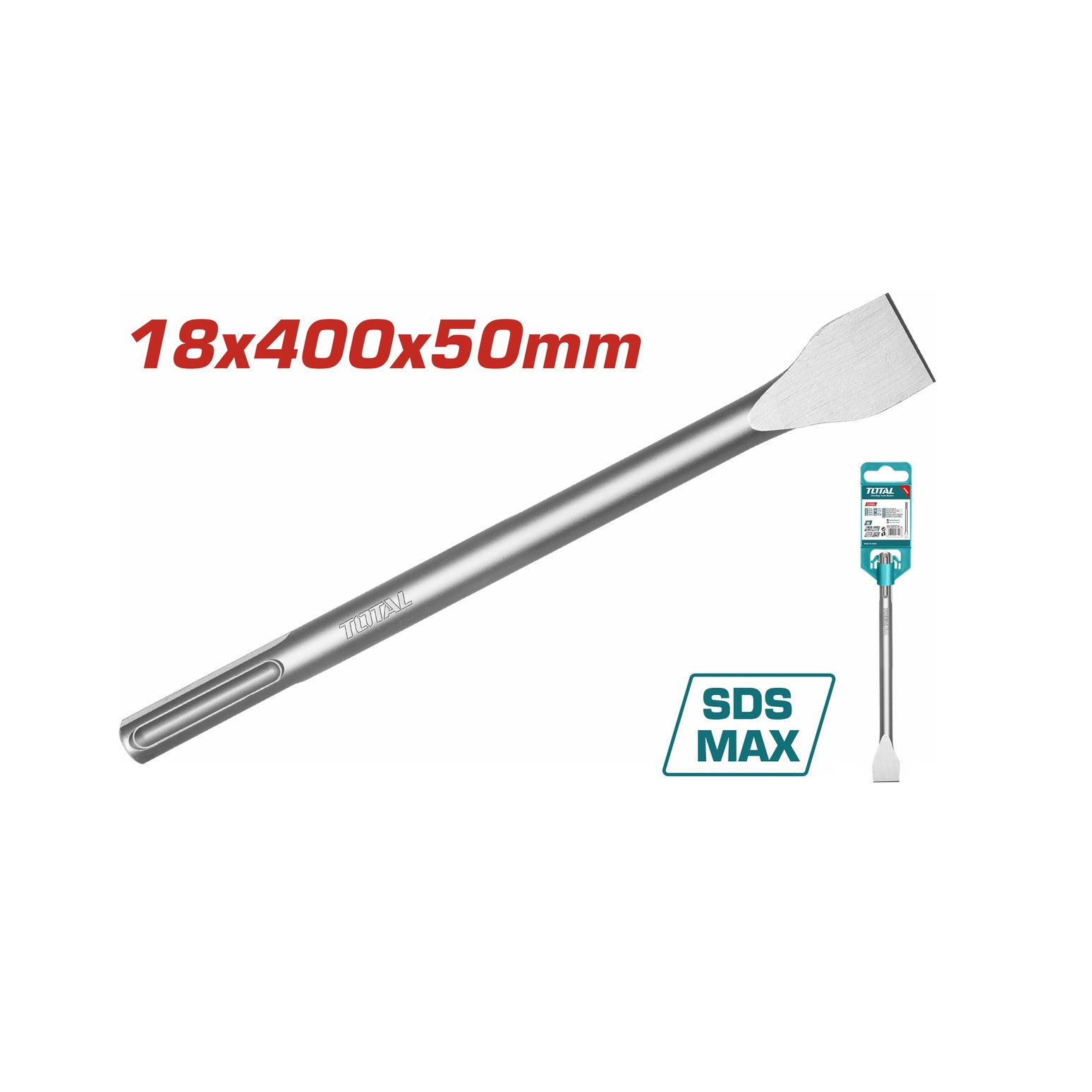 Total SDS Max Chisel - 18 x 400 x 50mm - TAC15221822