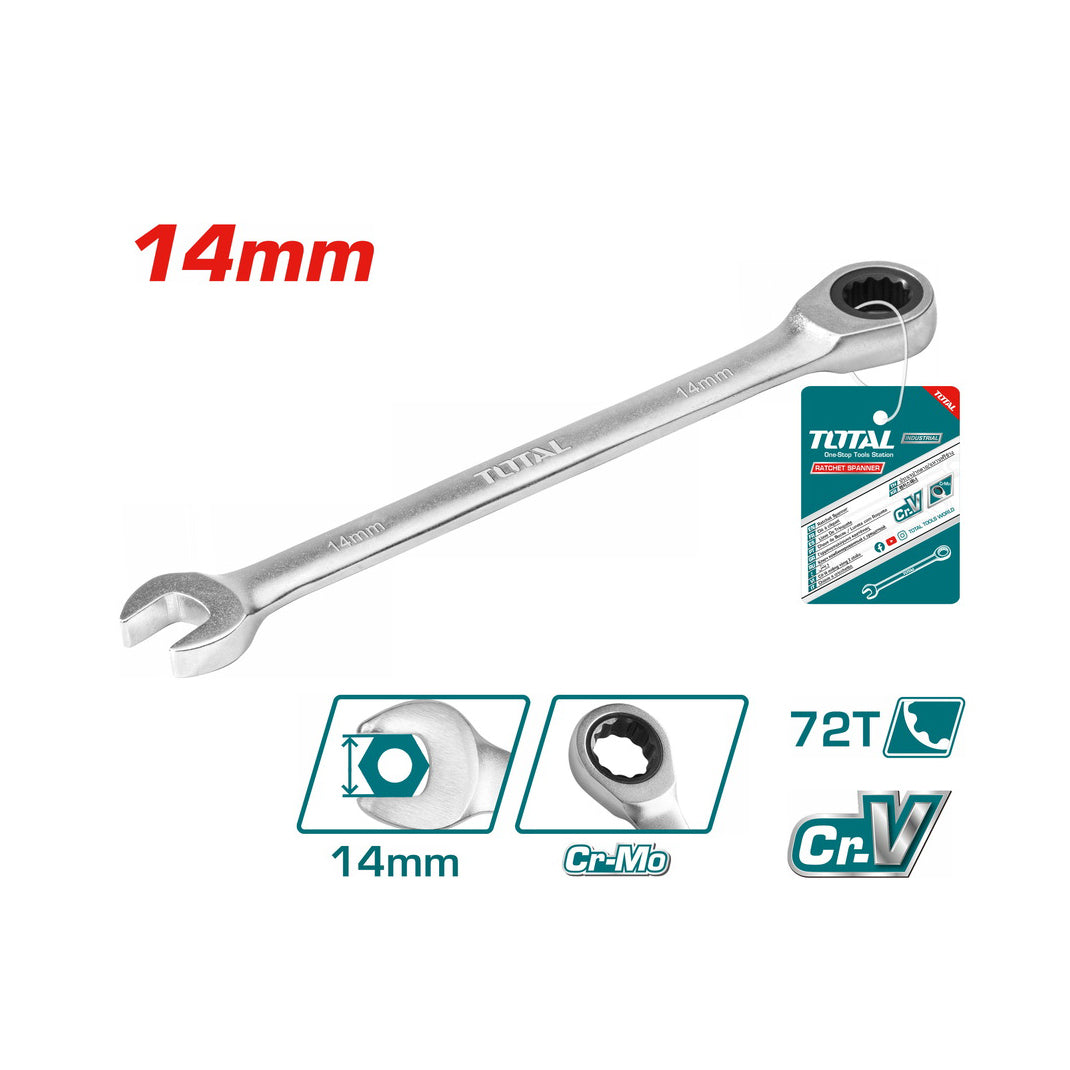 Total Ratchet Spanner - 14mm - TCSPAR141