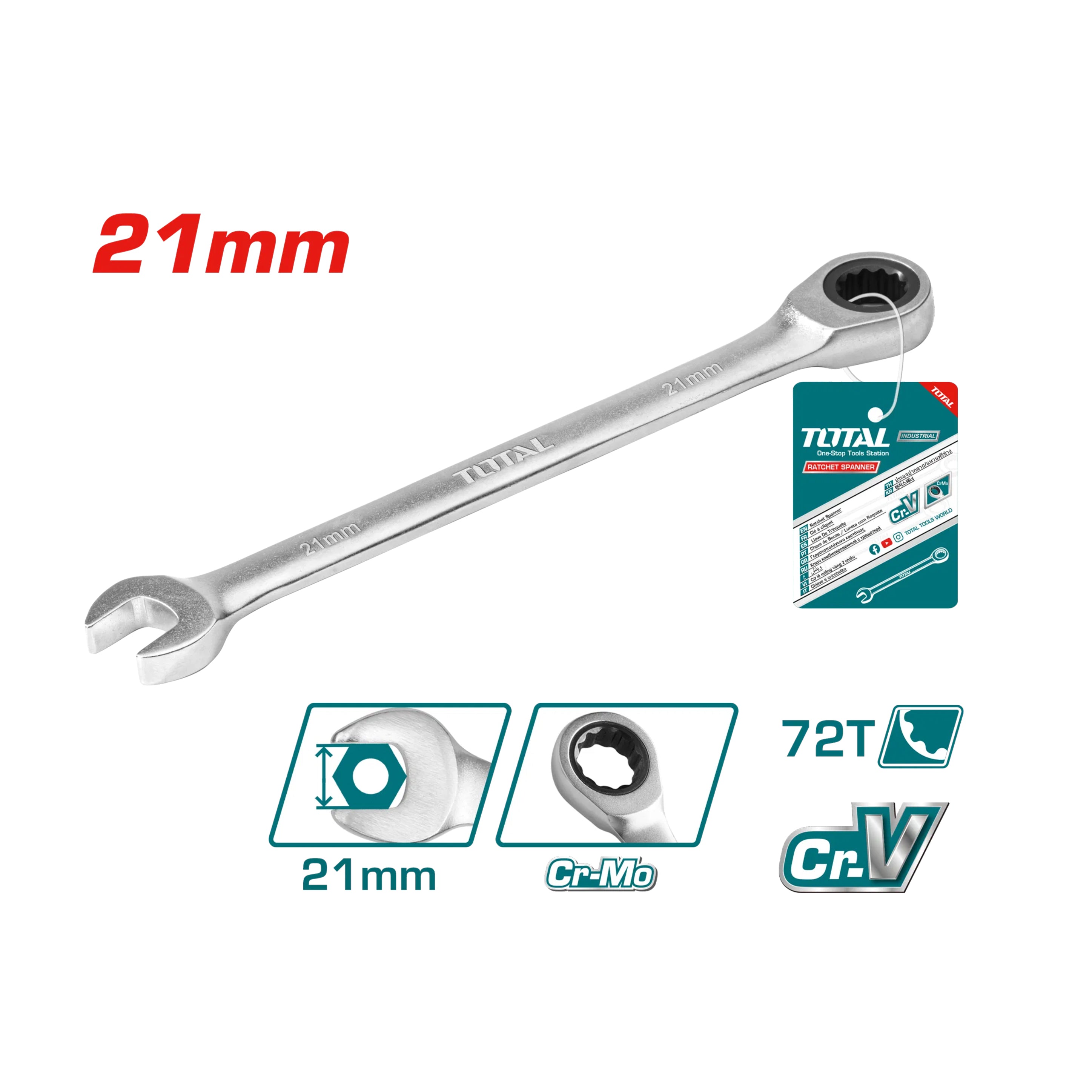 Total Ratchet Spanner - 21mm - TCSPAR211