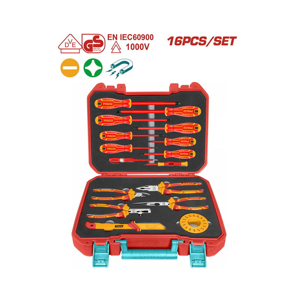 Total 16pcs Insulated Hand Tools Set - THKITH1601