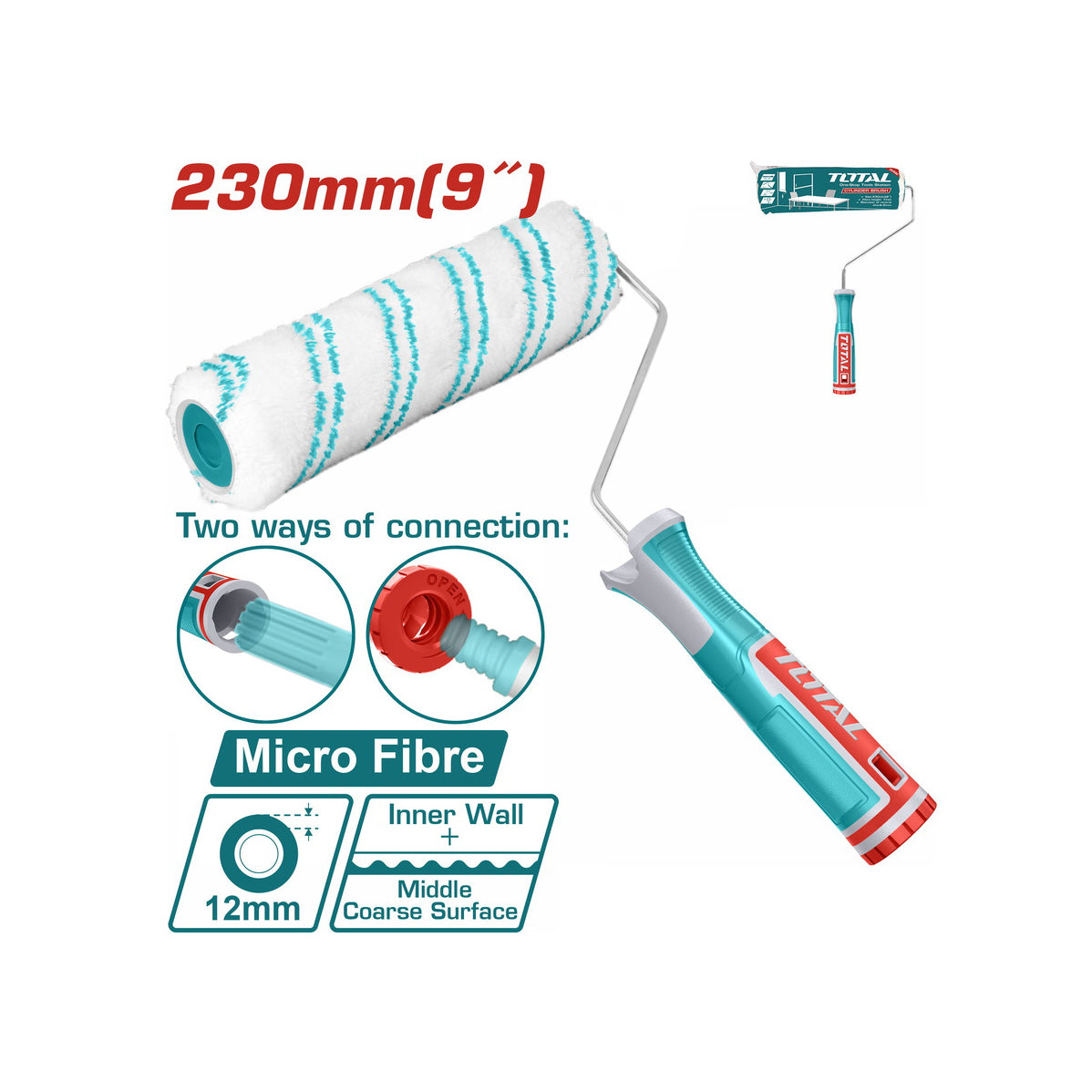 Total Cylinder Brush (Inner Wall) Micro Fibre - 9" - THT8592D