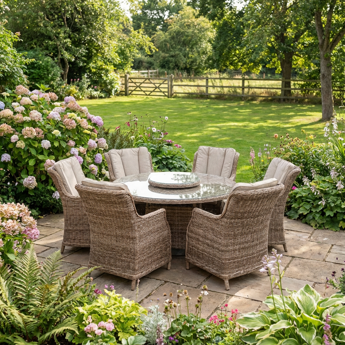 Olivia Cotswold Dining Set with 6 Wingback Chairs