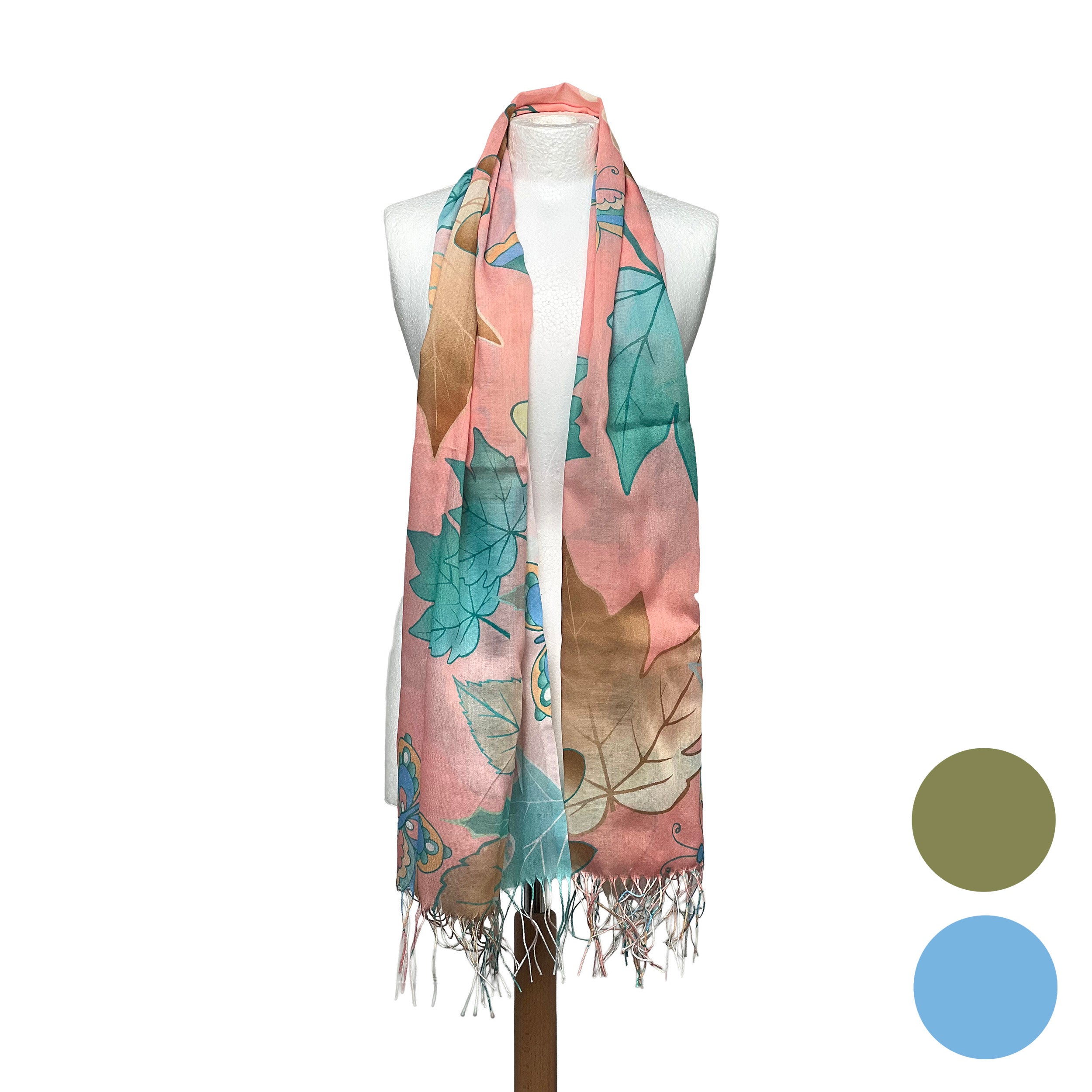 Weavermill Boxed Vintage Scarf " Butterfly Fringed " - Various Colours