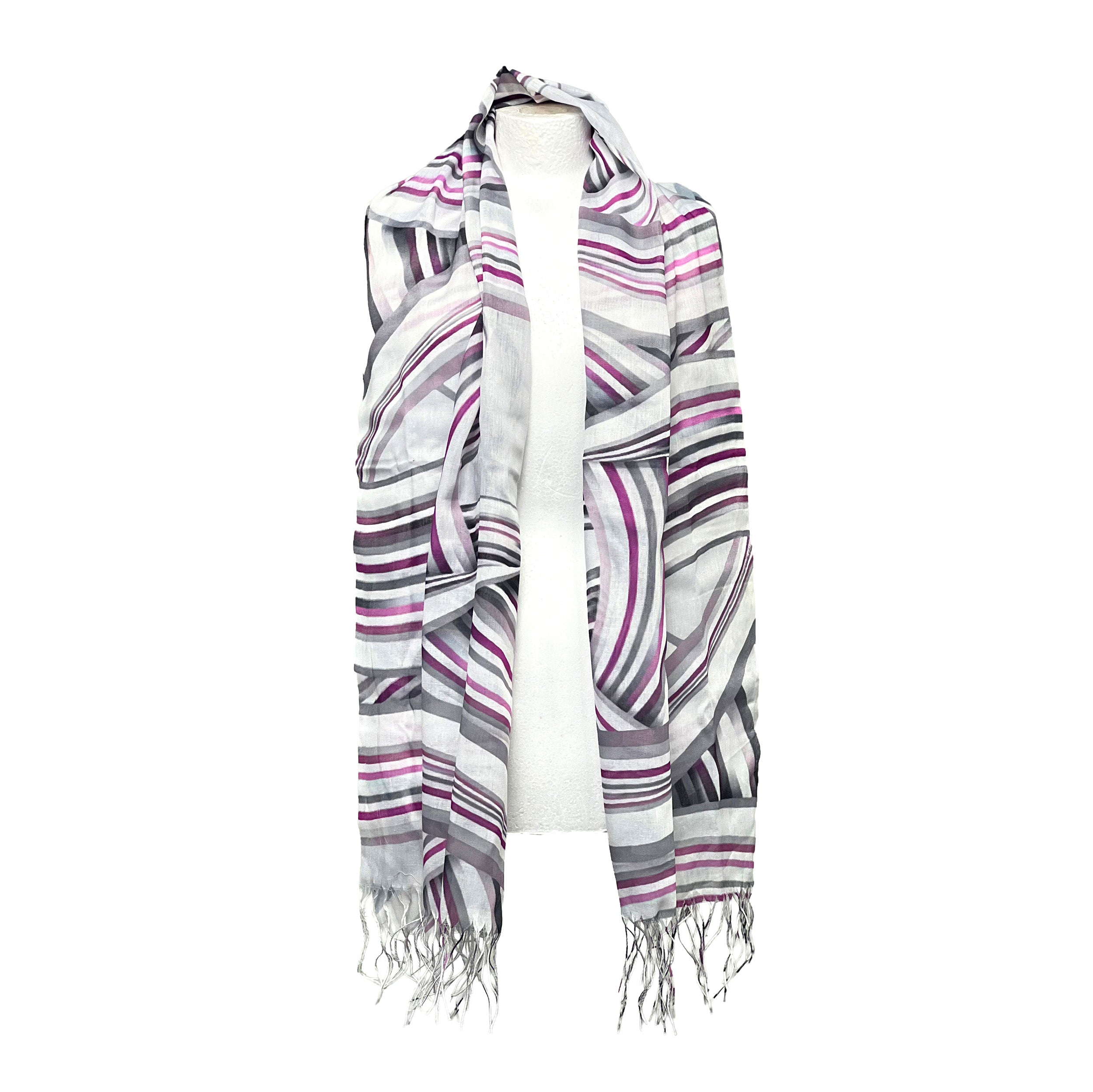 Weavermill Boxed Vintage Scarf " Ribbon Fringe " various colours