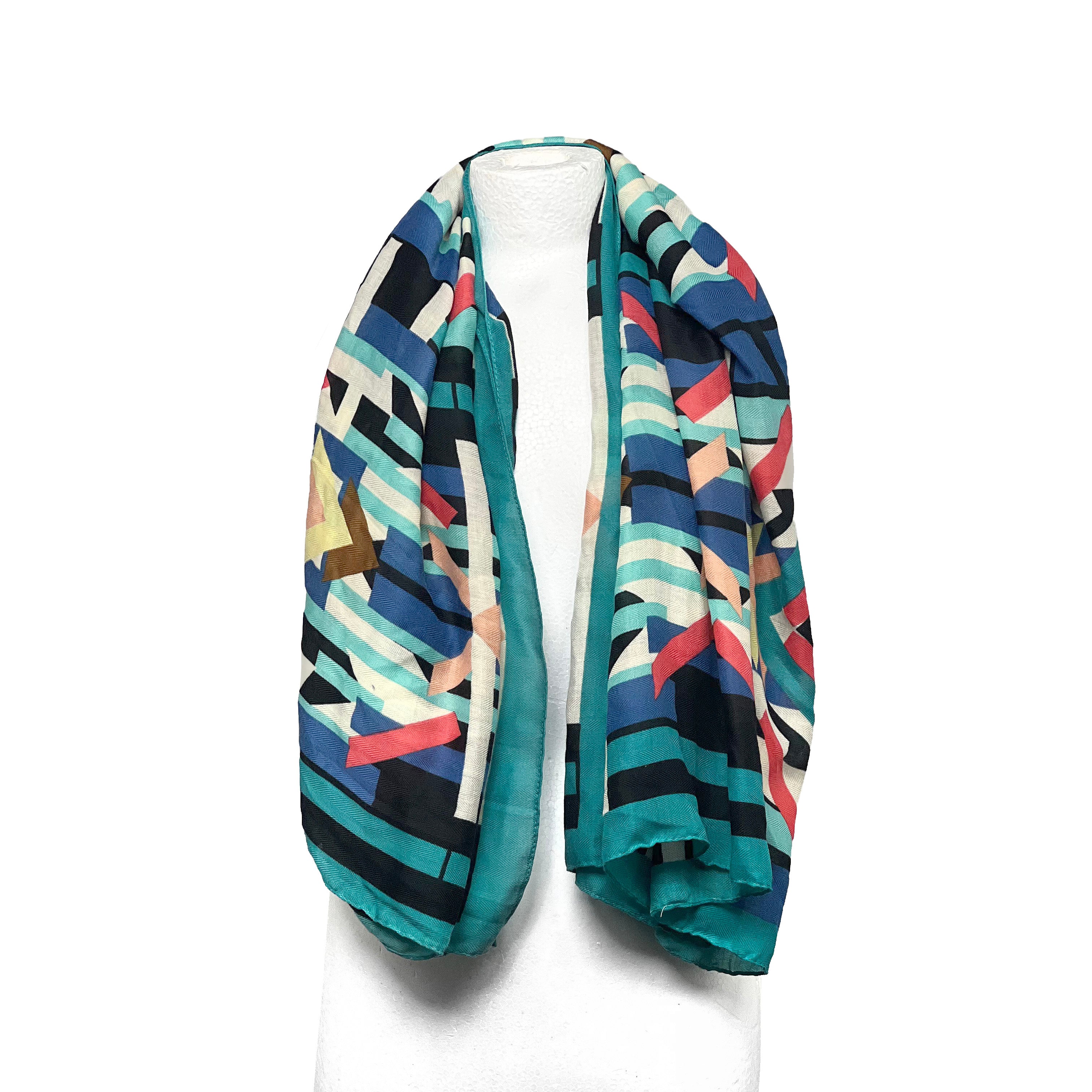 Weavermill Boxed Vintage Scarf " Geo Block " various colours