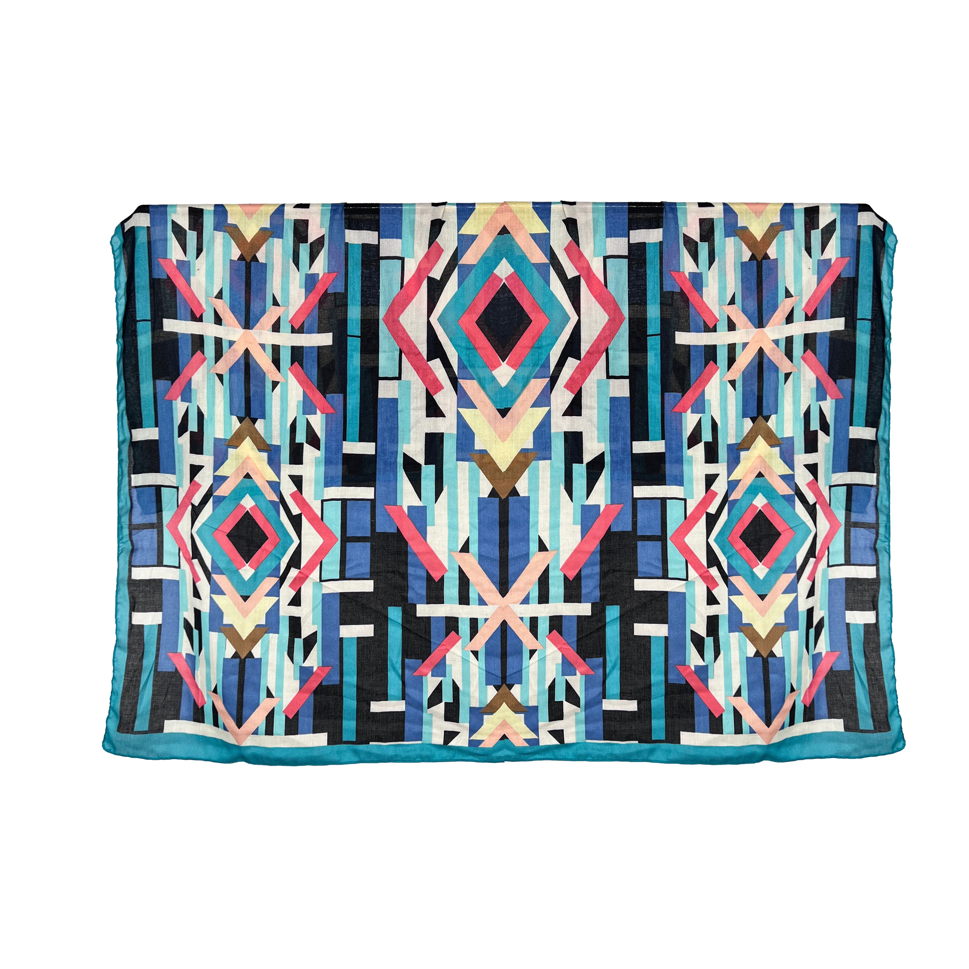 Weavermill Boxed Vintage Scarf " Geo Block " various colours