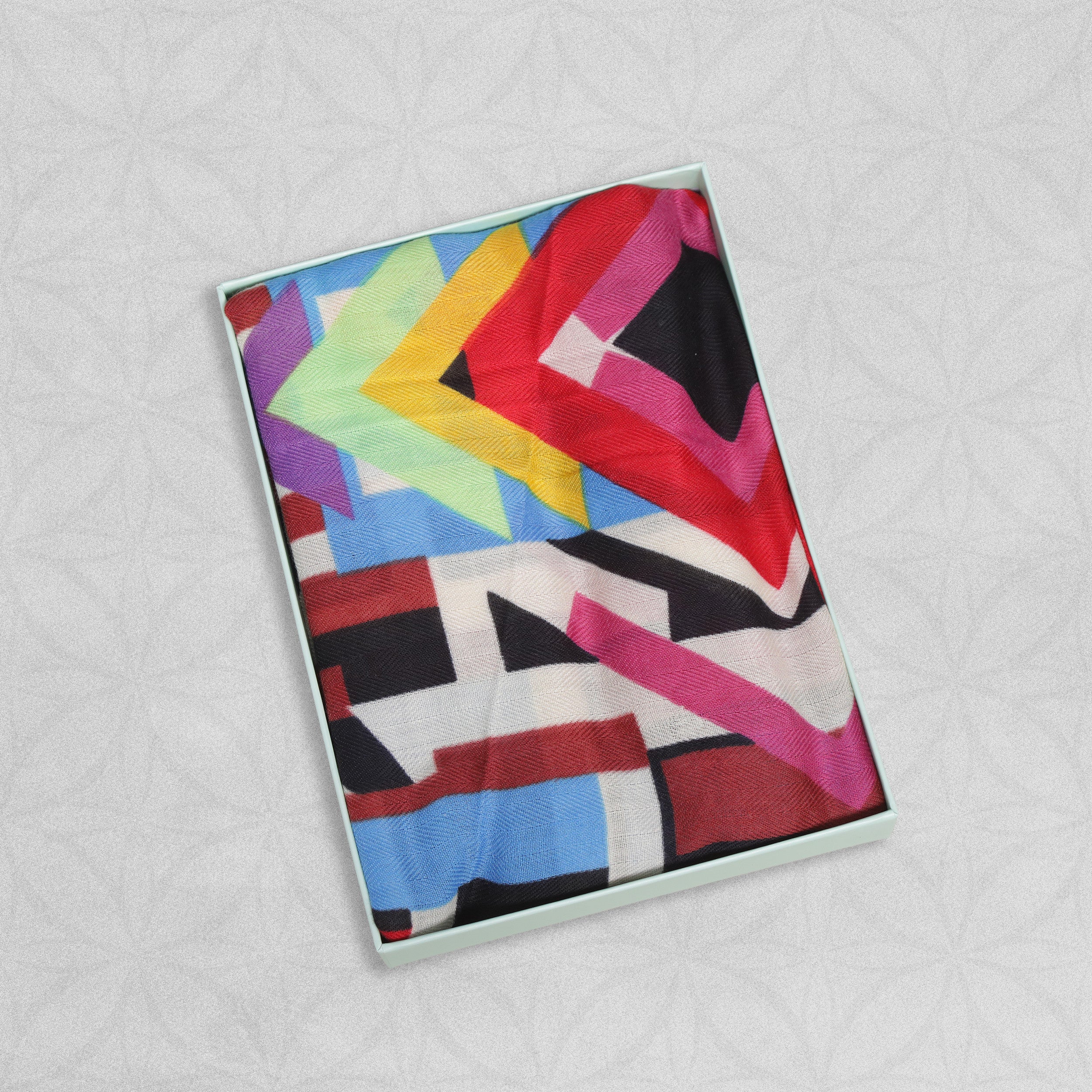 Weavermill Boxed Vintage Scarf " Geo Block " various colours