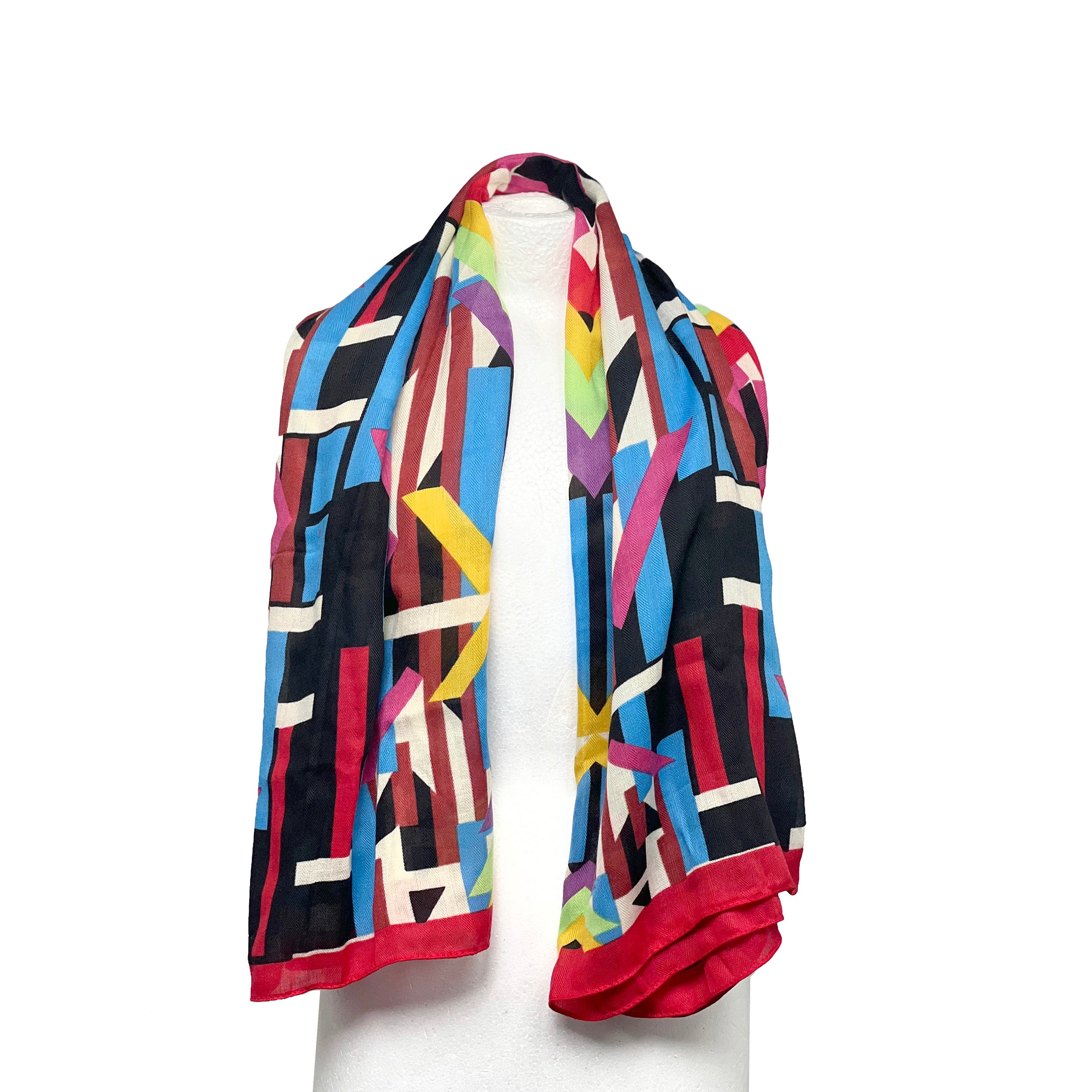 Weavermill Boxed Vintage Scarf " Geo Block " various colours