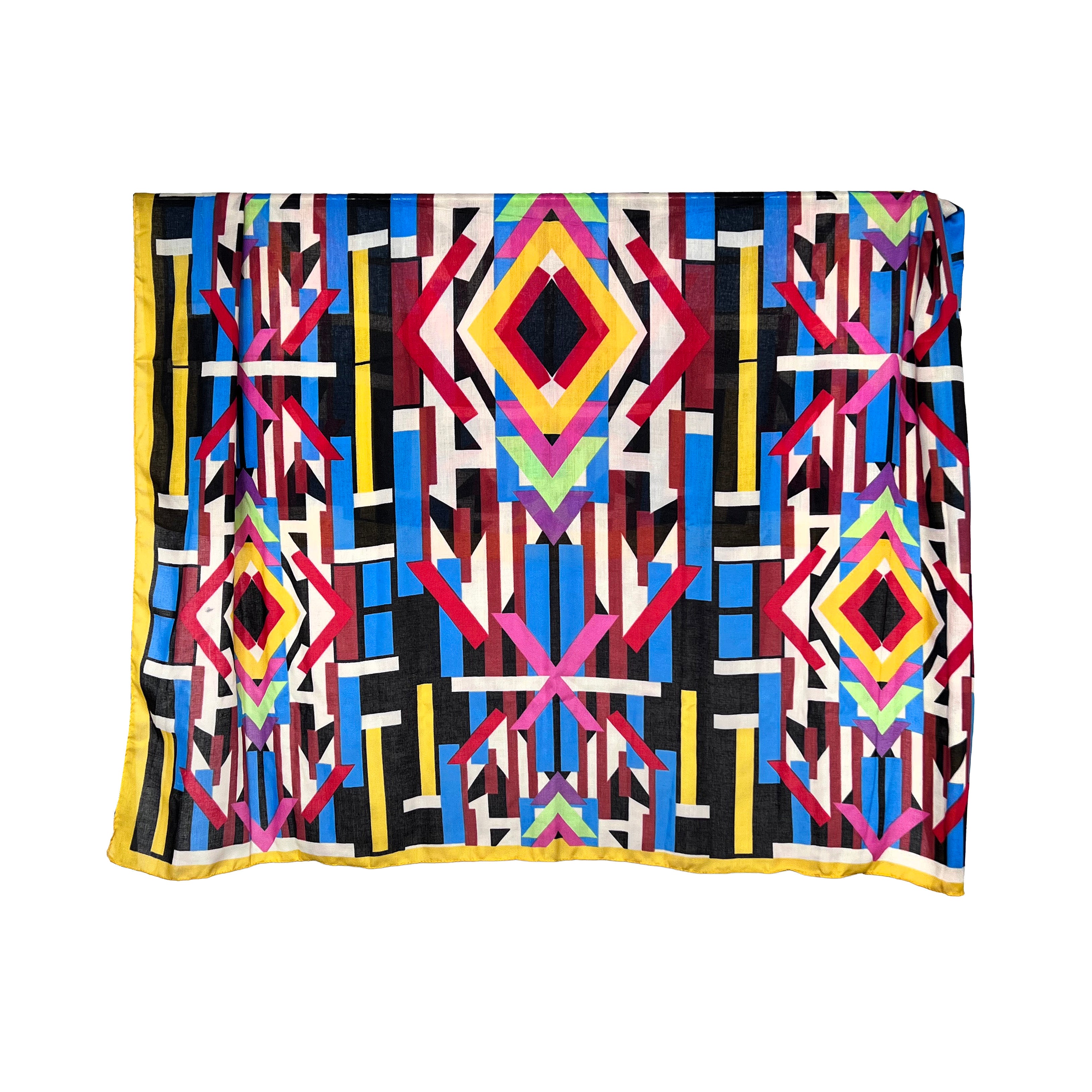 Weavermill Boxed Vintage Scarf " Geo Block " various colours