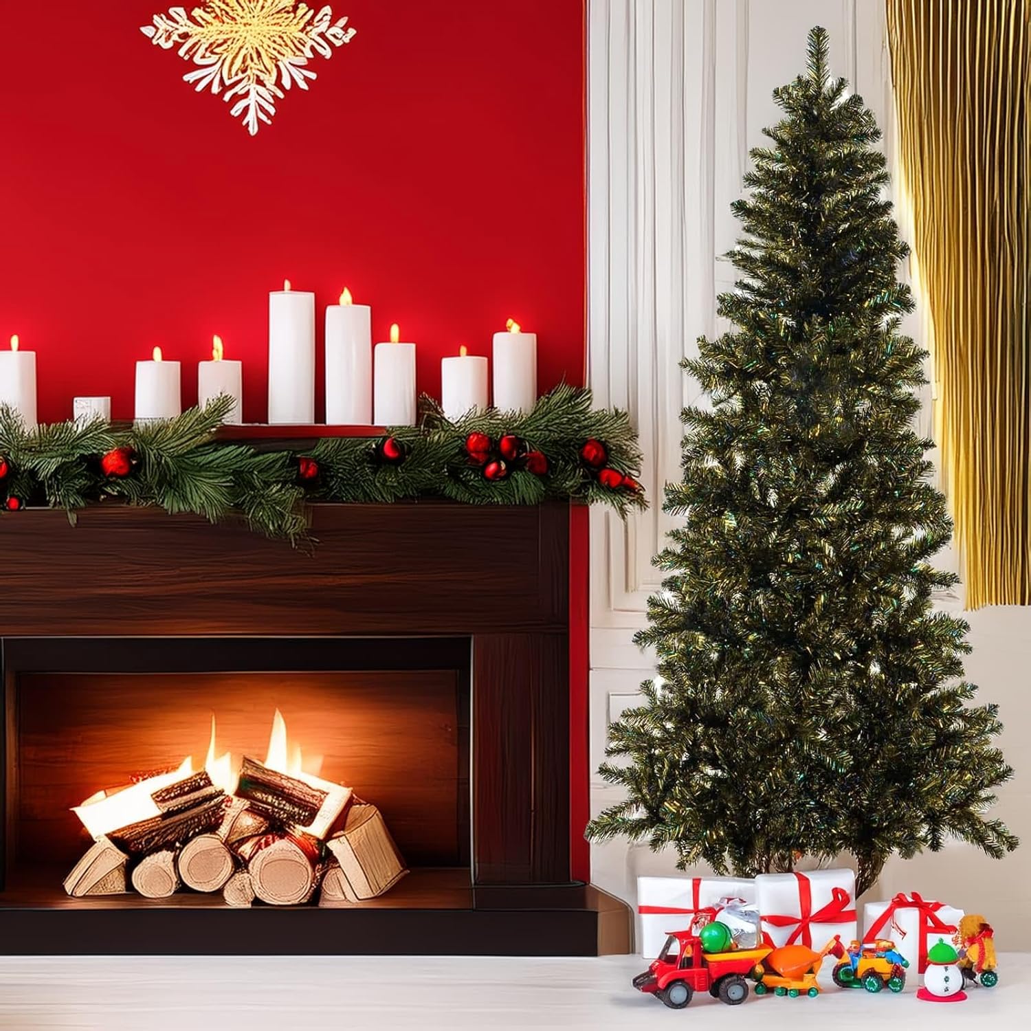 Artificial Gold & Green 7ft Enchanted Dream Christmas Tree