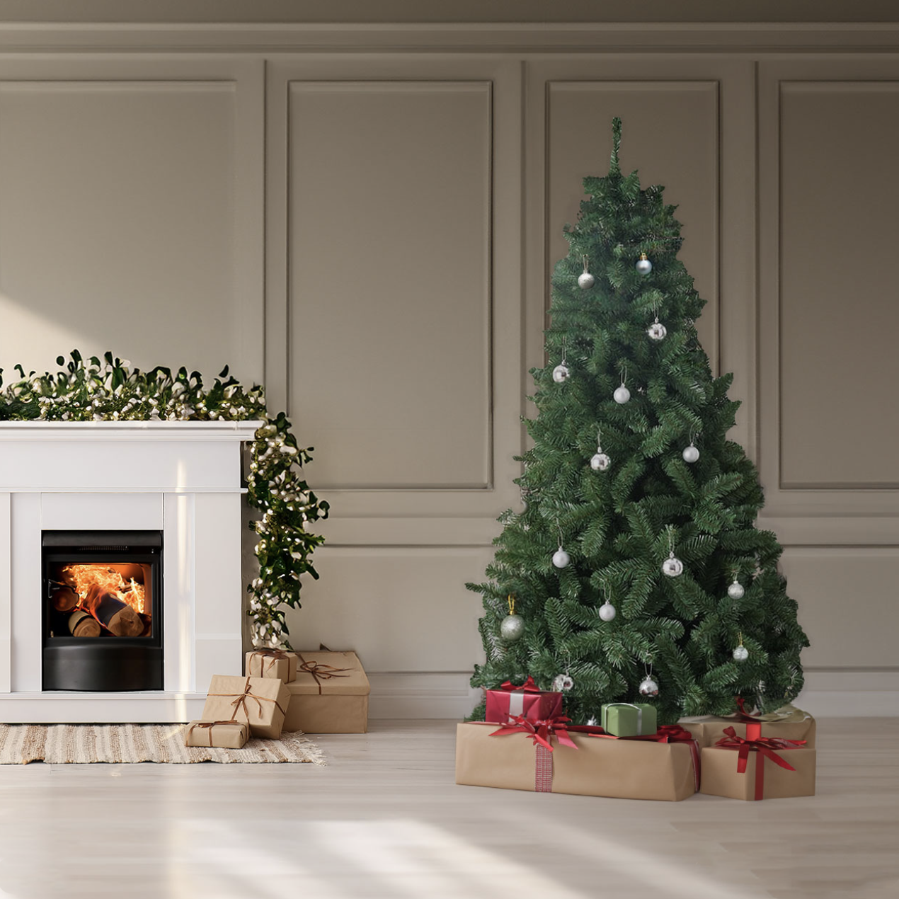 Artificial Green Scandinavian Fir Christmas Tree 7ft