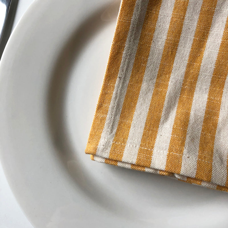 Cote-de-Amor Cotton Striped Dinner Napkins 45 x 45cm - Set of 12