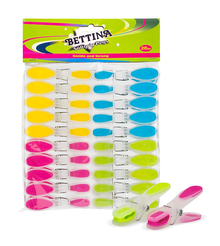 Bettina Soft Grip Pegs - Pack of 20