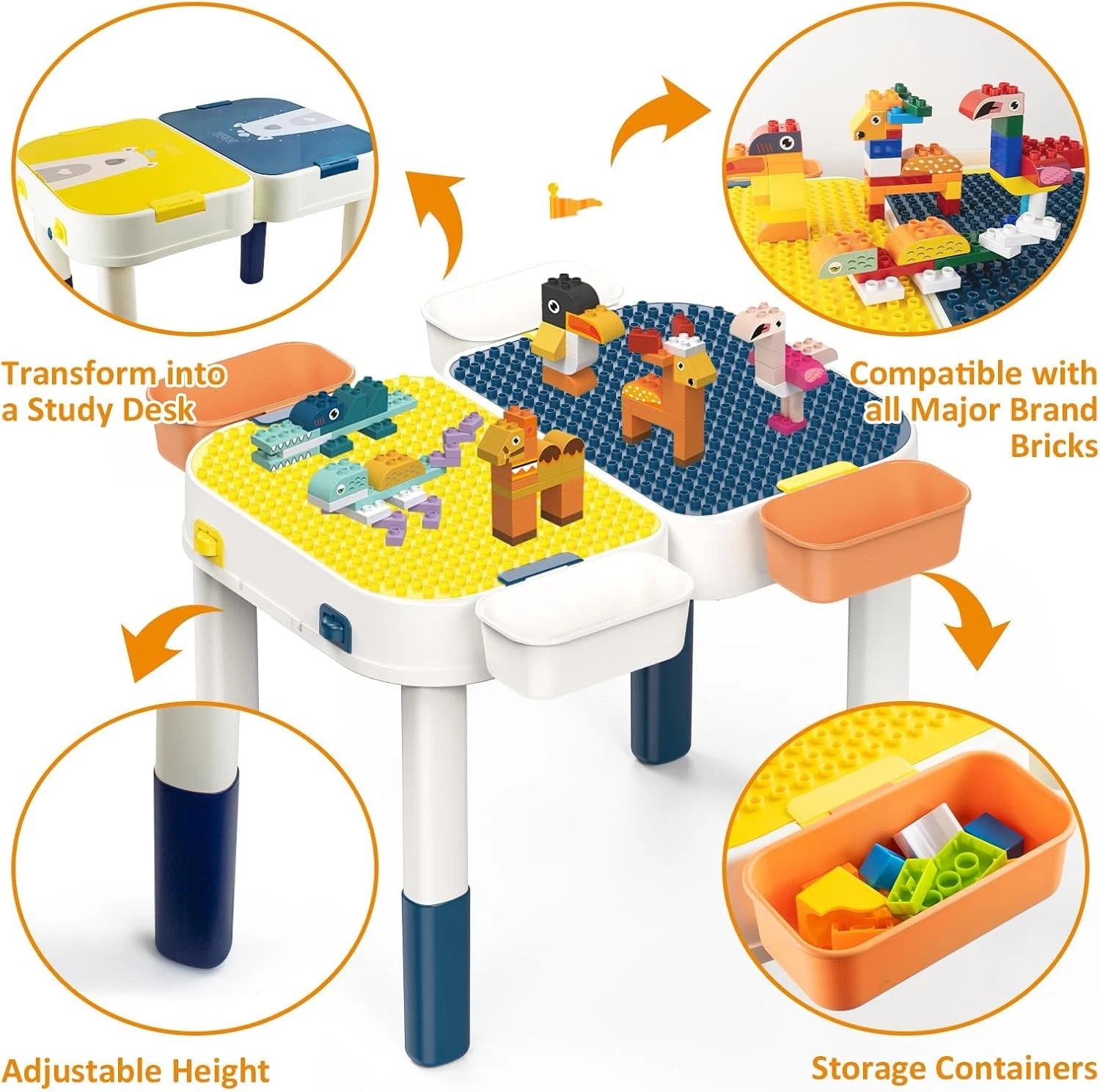 Building Block Study Table Children's Suitcase