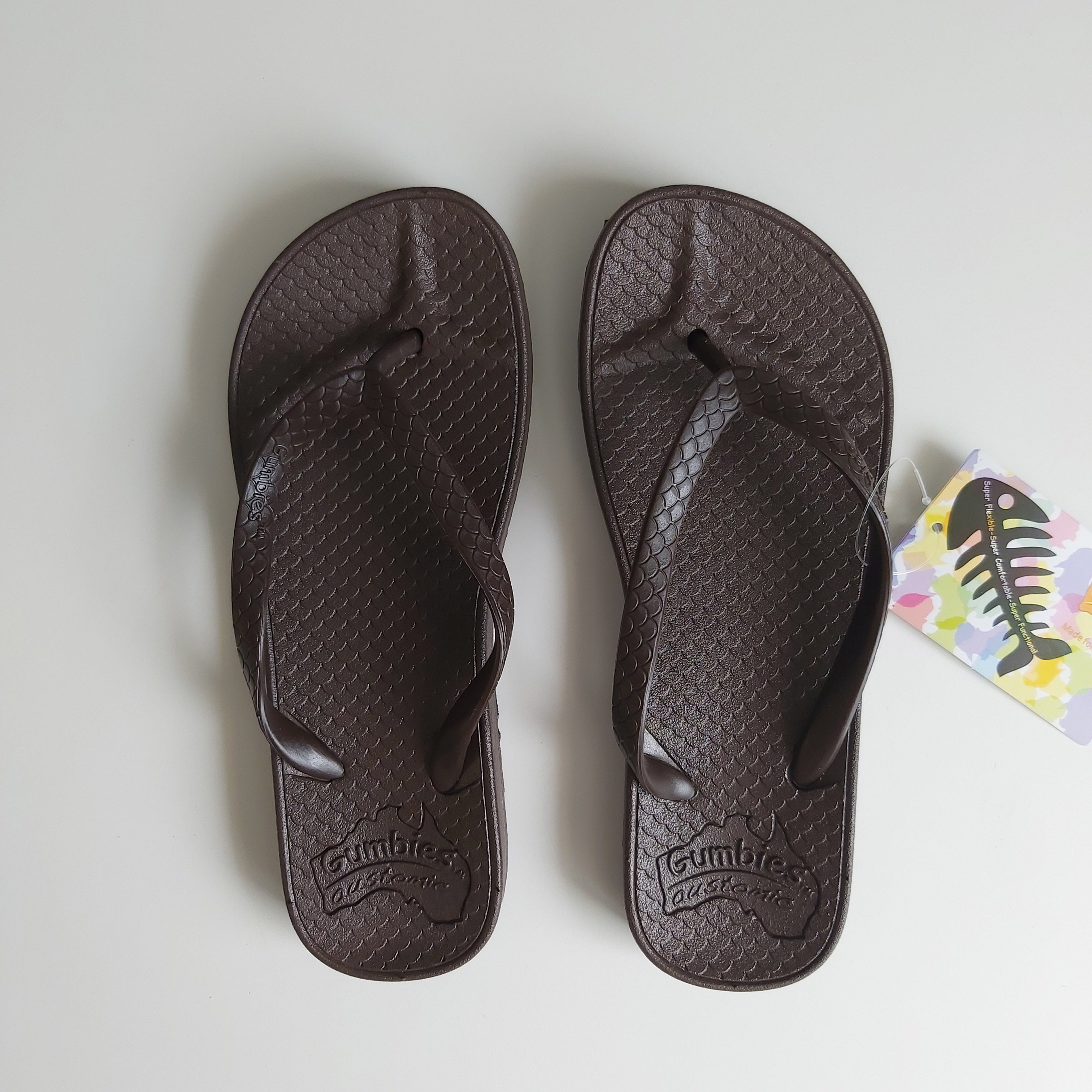 Gumbies Flip Flops -Brown UK Size 2/3