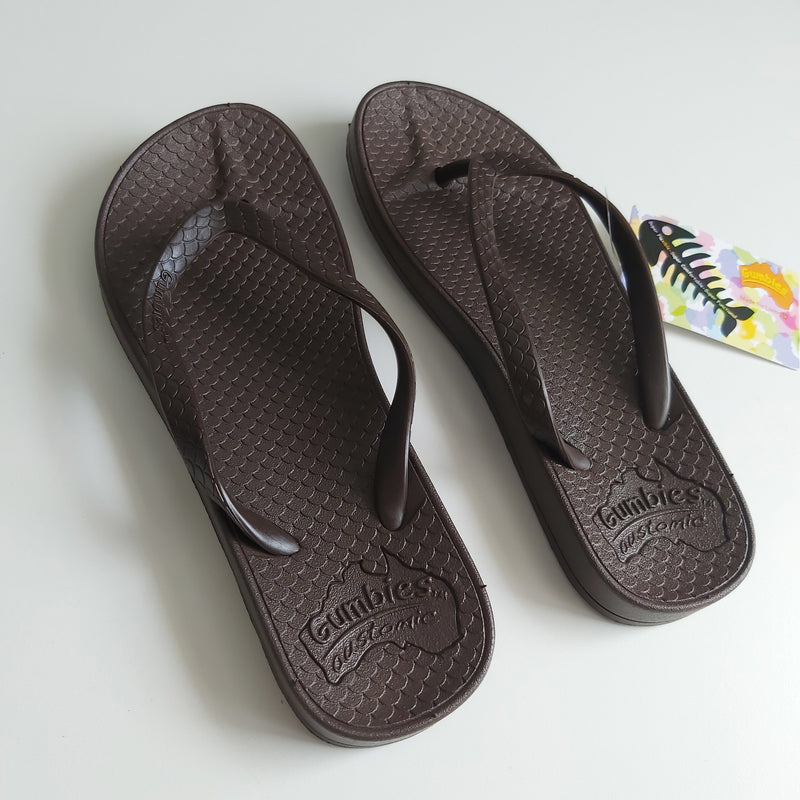 Gumbies Flip Flops -Brown UK Size 2/3